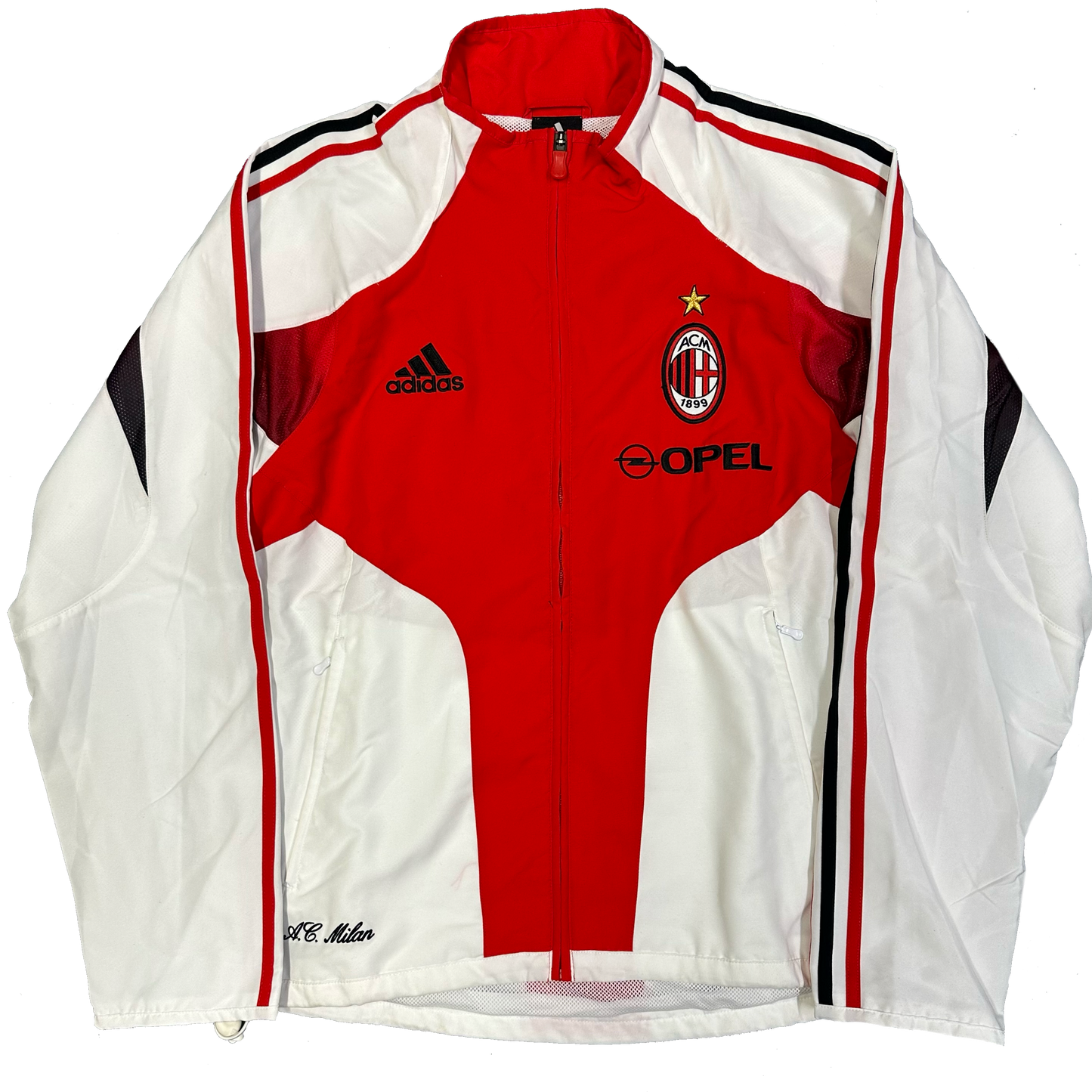 Adidas AC Milan 2004/05 Tracksuit In White & Red ( M ) - 1036 Emporium