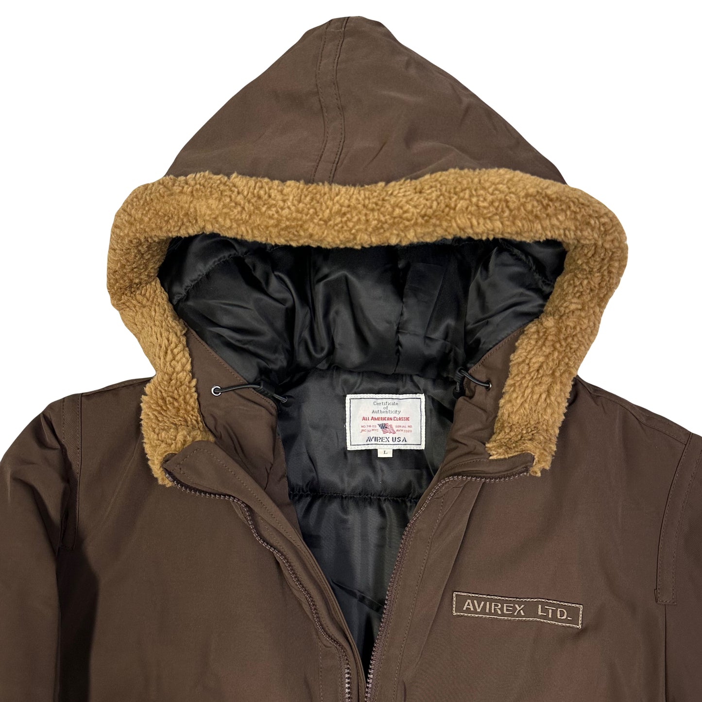 Avirex Fleece Lined Jacket In Brown ( L ) - 1036 Emporium