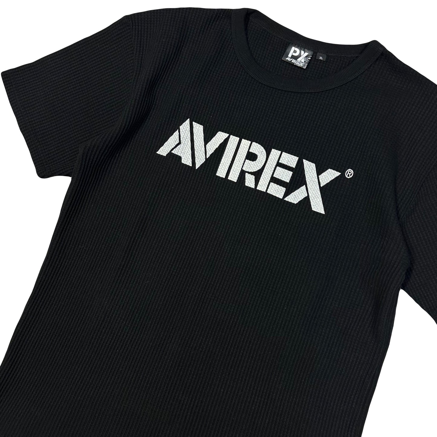 Avirex Spellout Waffle T-Shirt In Black ( XL ) - 1036 Emporium
