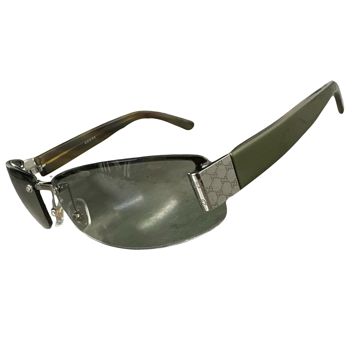 Gucci Monogram Sunglasses In Olive Green