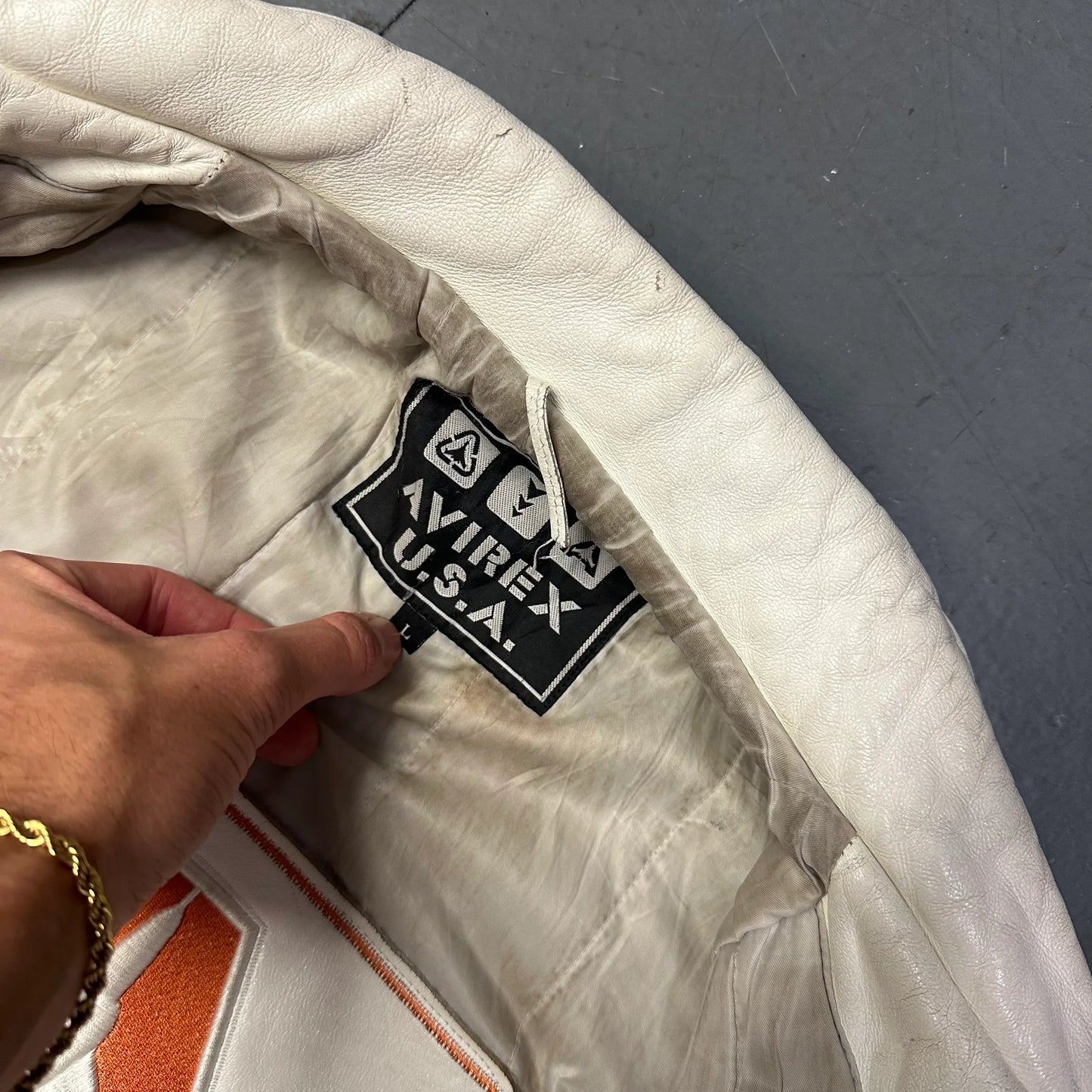 ARCHIVE Avirex Fighter Jet Leather Jacket ( L ) - 1036 Emporium