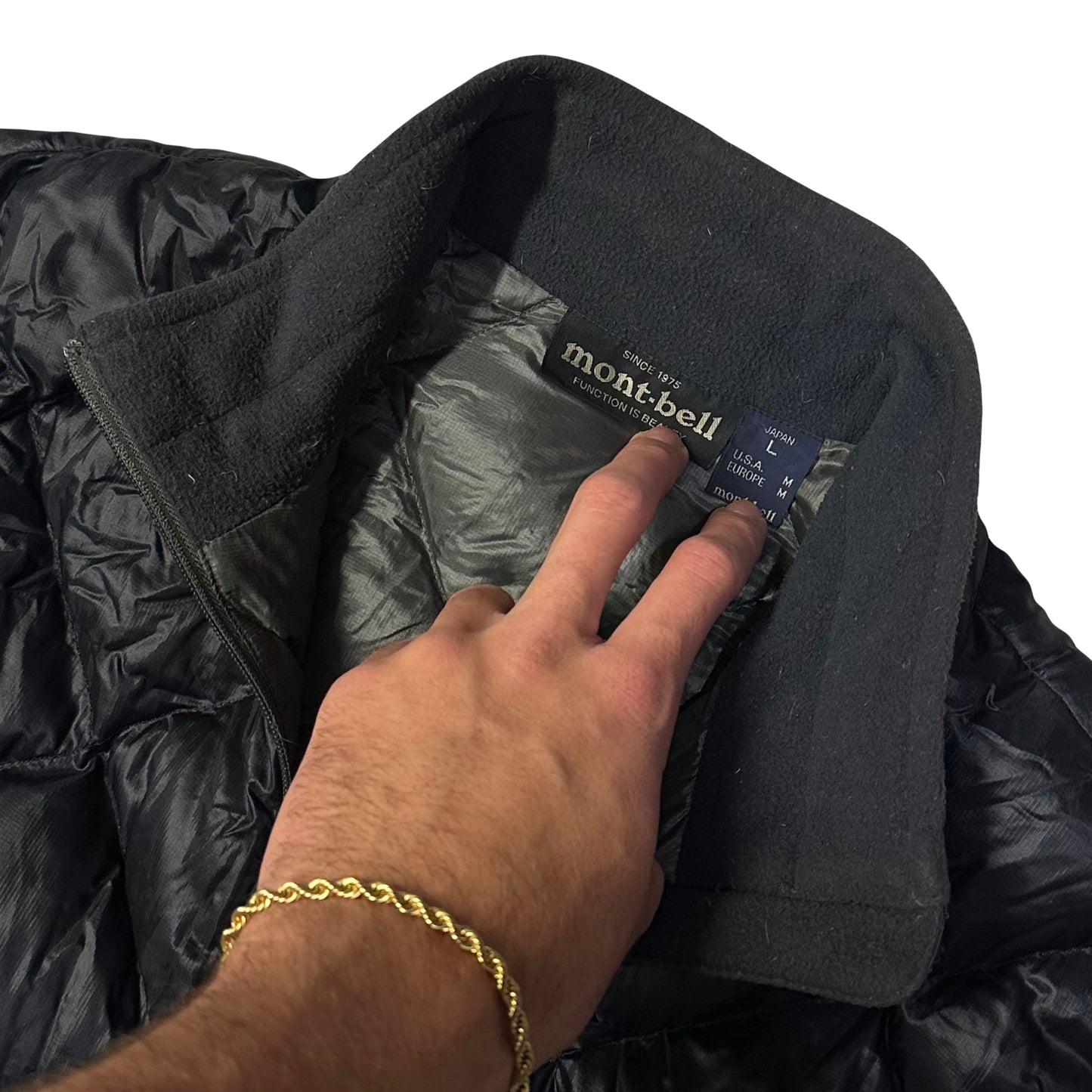 Montbell Diamond Stitch Puffer Jacket In Black ( L ) - 1036 Emporium