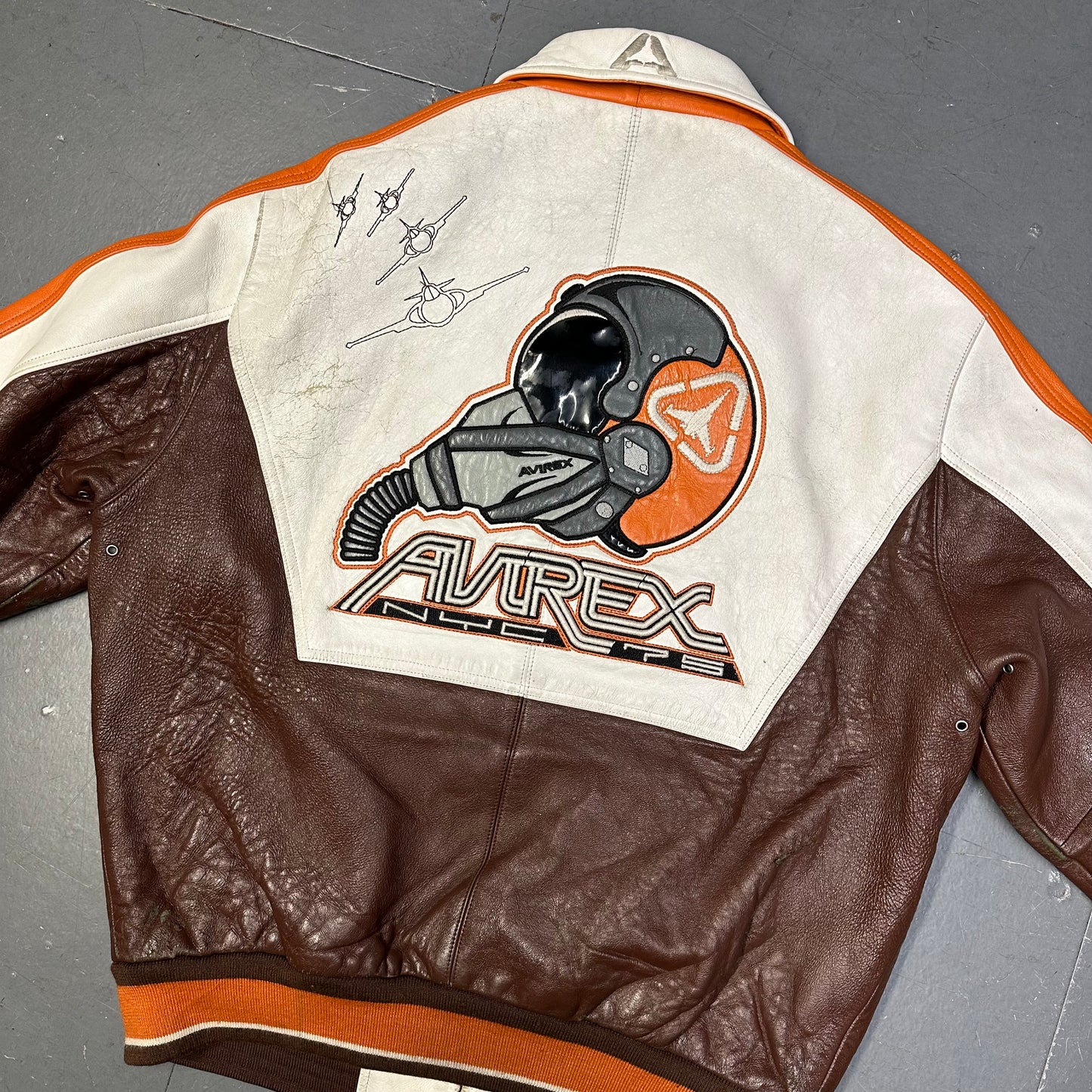 ARCHIVE Avirex Fighter Jet Leather Jacket ( L ) - 1036 Emporium