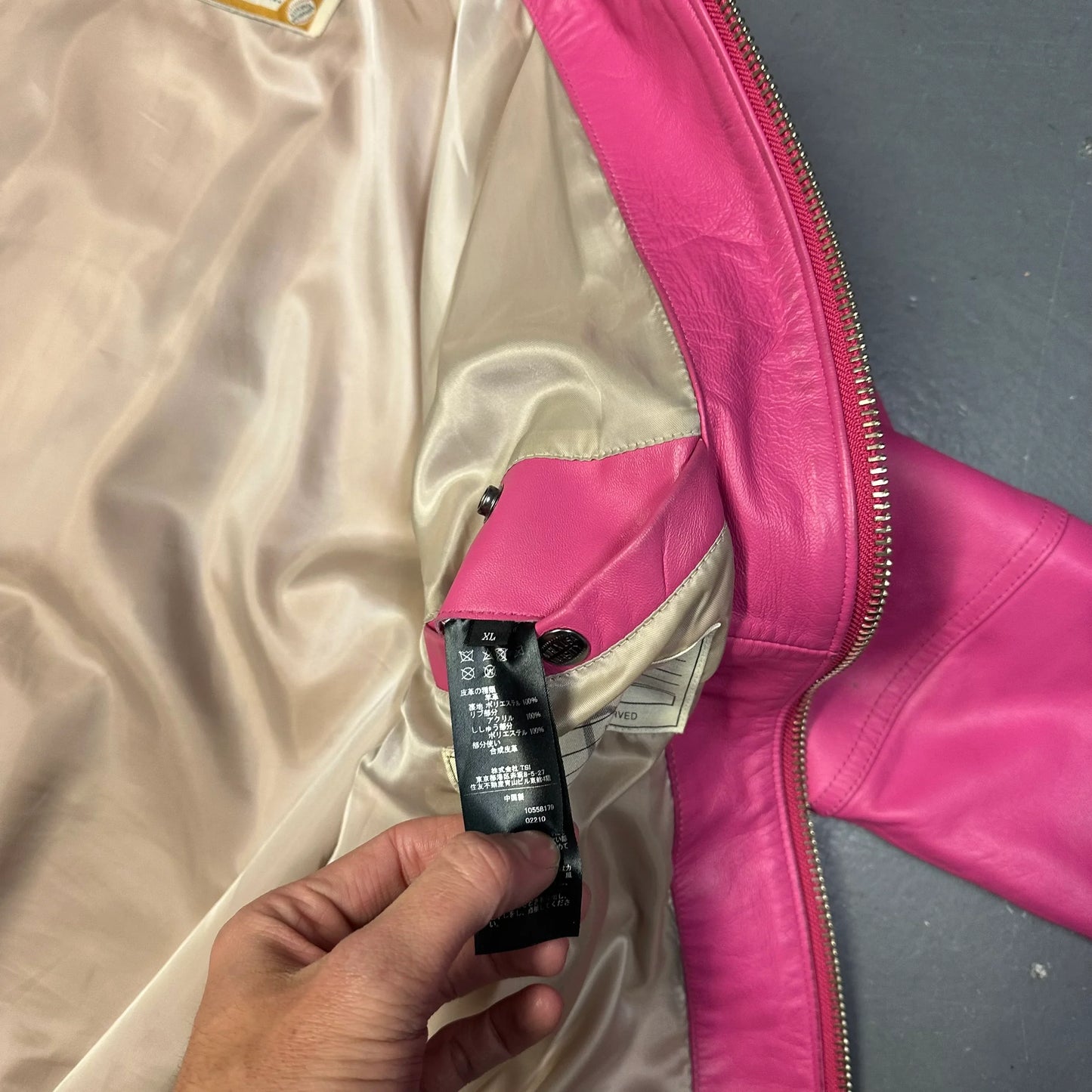 Avirex Icon Leather Jacket In Pink ( XL )