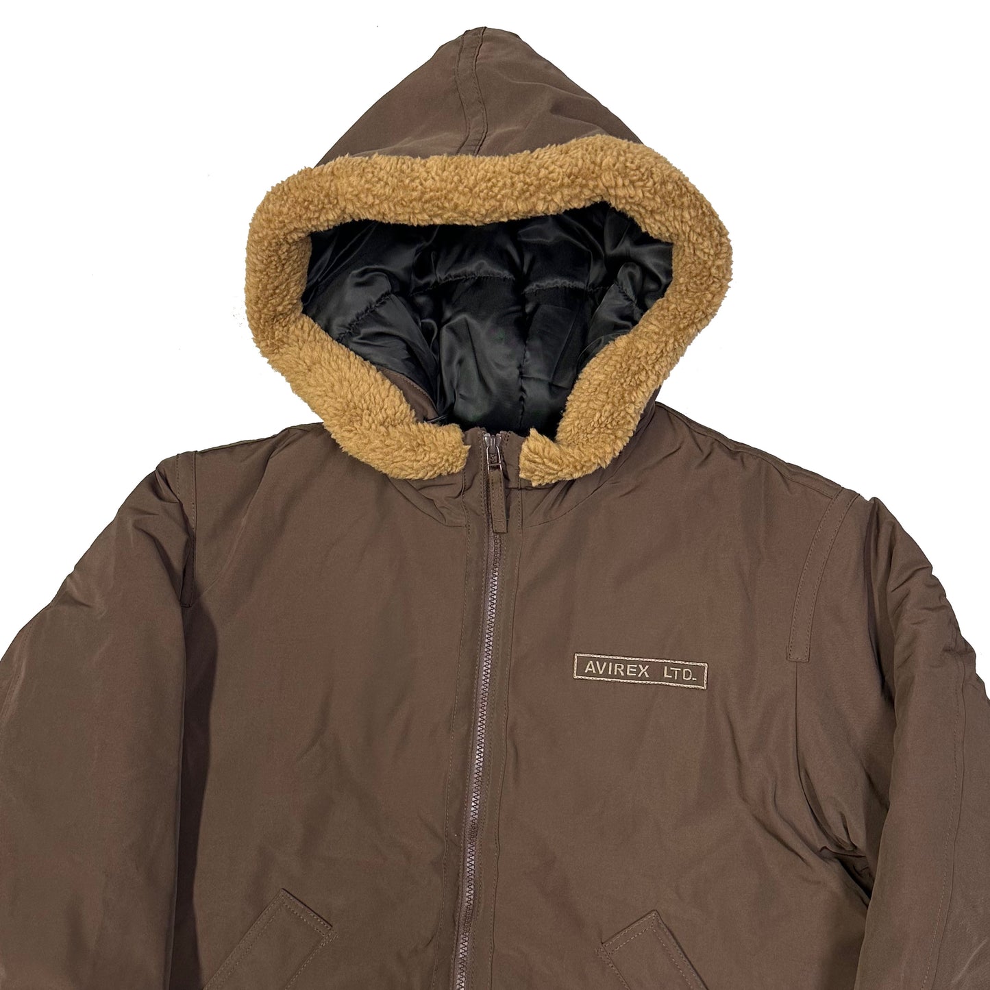 Avirex Fleece Lined Jacket In Brown ( L ) - 1036 Emporium