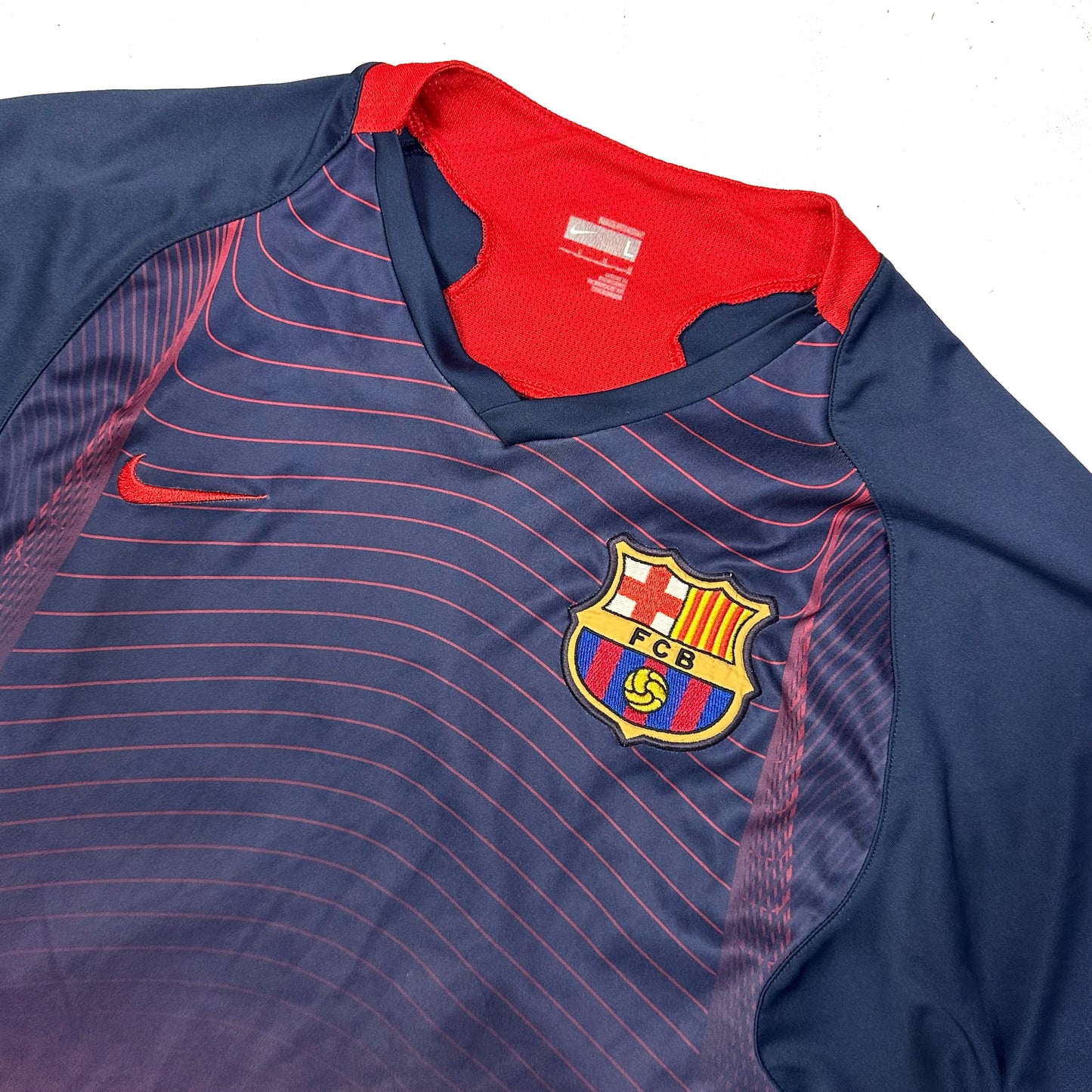 Nike Barcelona 2006/07 Training Shirt In Navy & Red ( L ) - 1036 Emporium