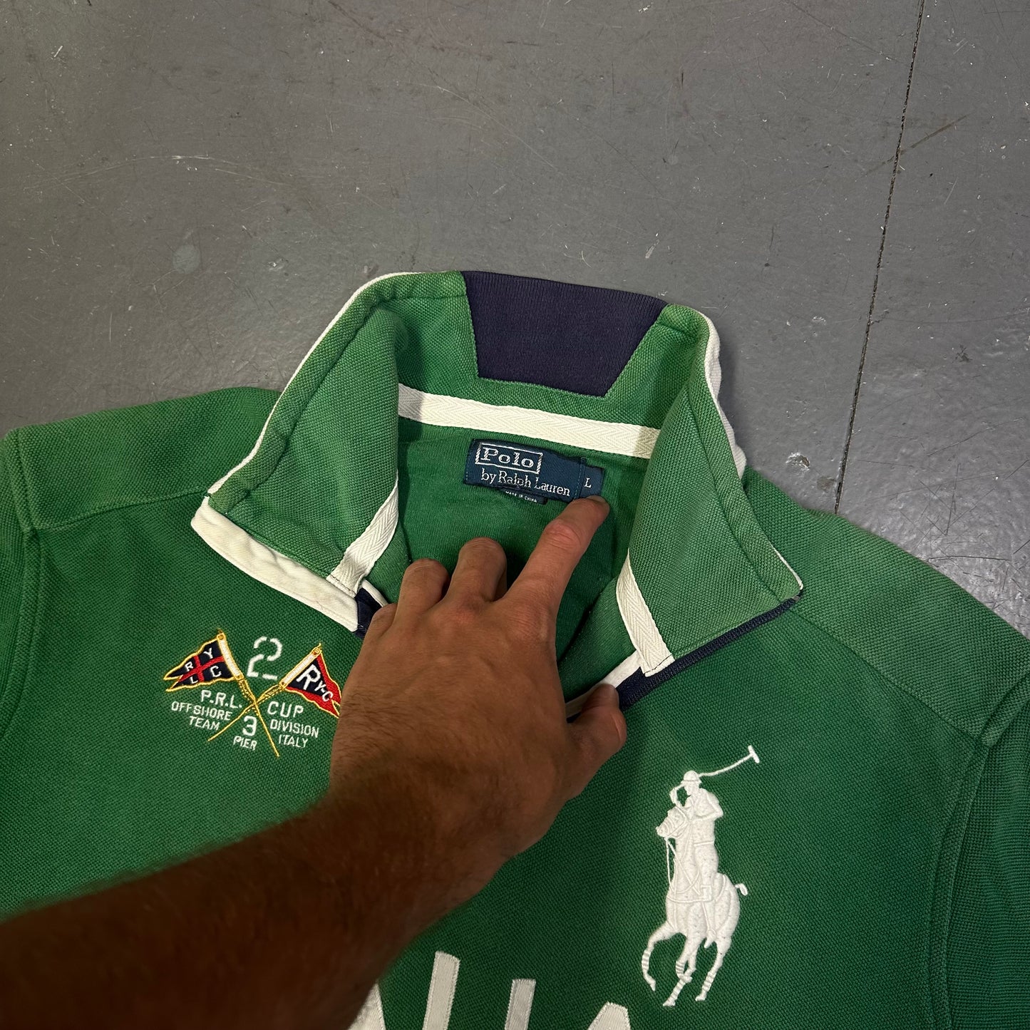 Ralph Lauren Italia Quarterzip Sweatshirt In Green ( L )