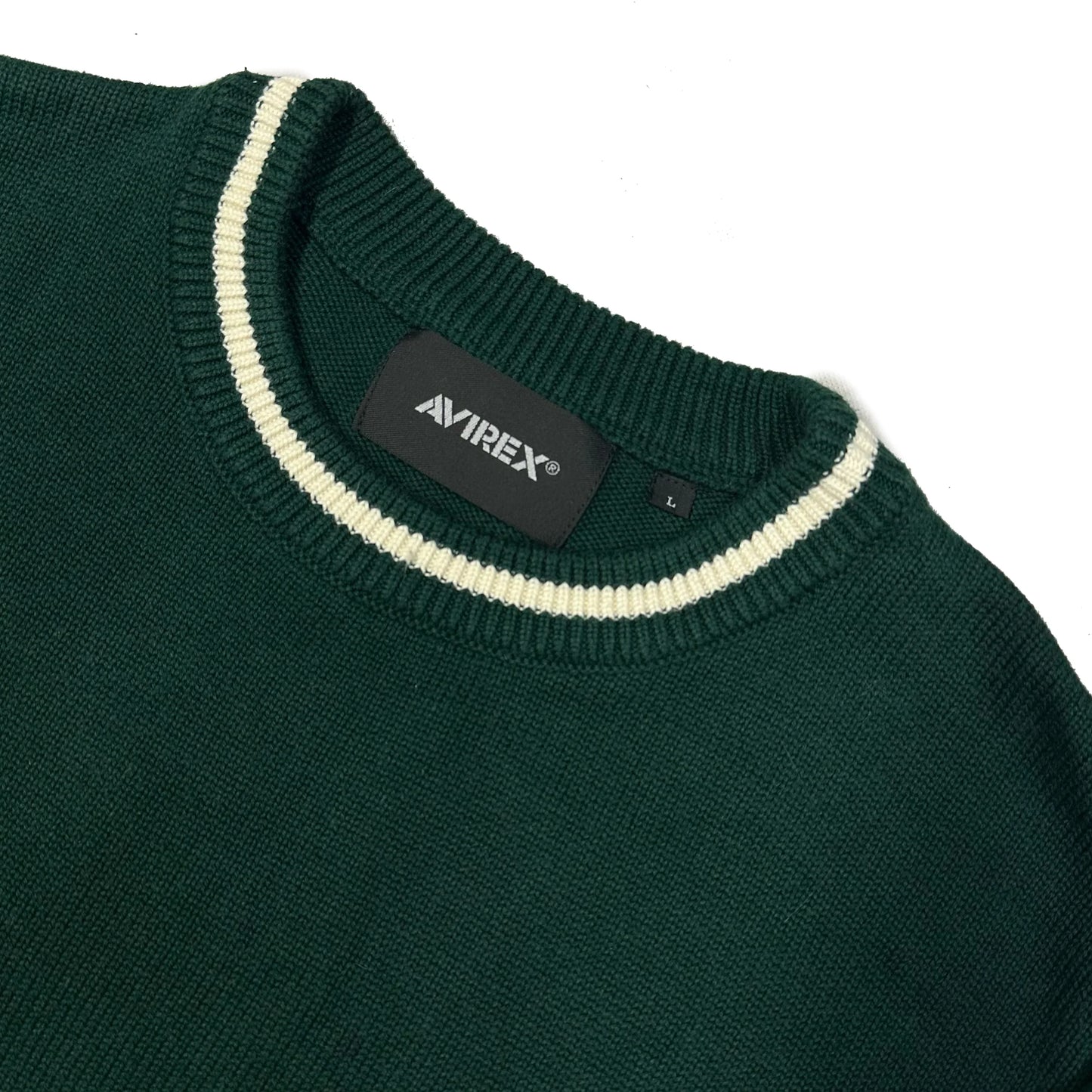 Avirex Cadet Knitted Sweatshirt In Green ( L ) - 1036 Emporium