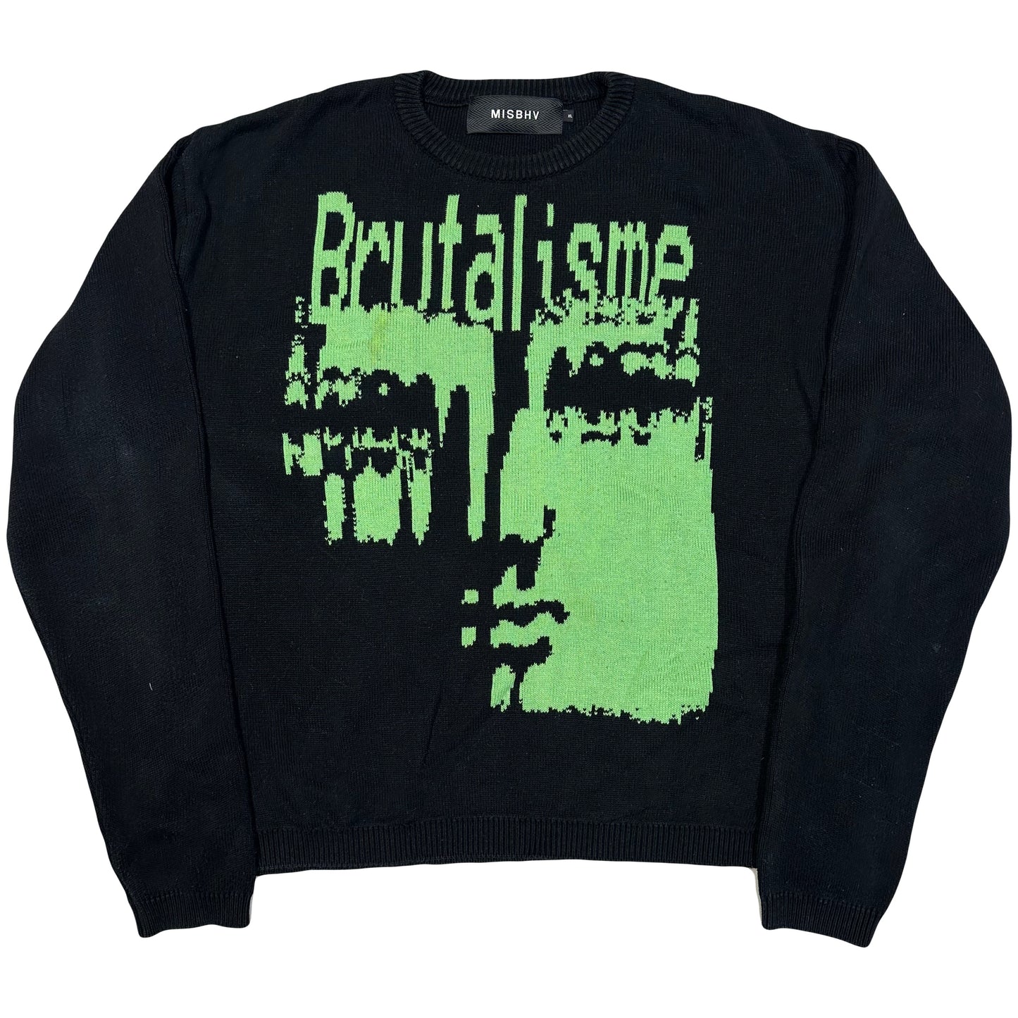 Misbhv Brutalisme Knitted Sweatshirt In Black & Green ( XL ) - 1036 Emporium