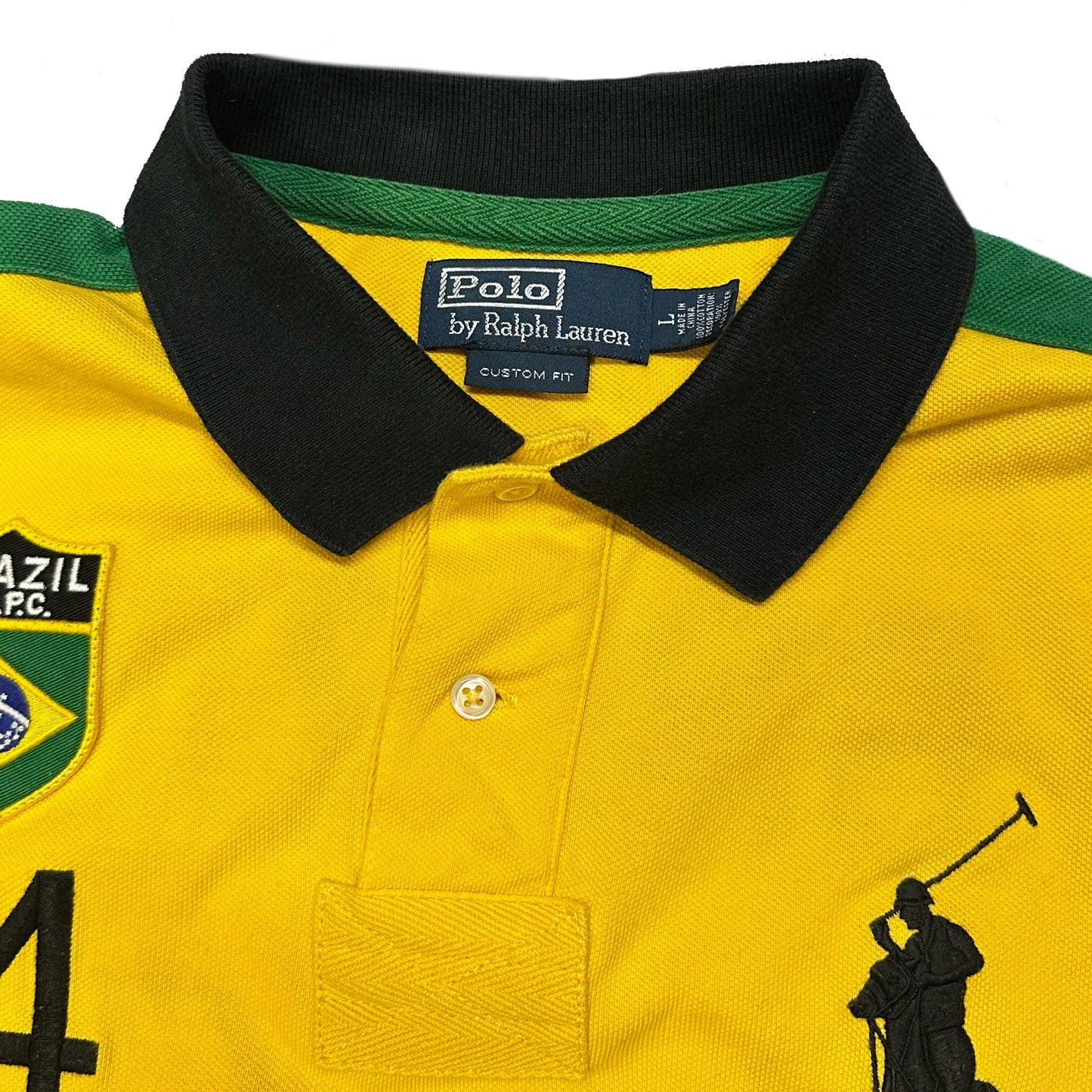 Ralph Lauren Spellout Brazil Polo In Yellow ( L ) - 1036 Emporium