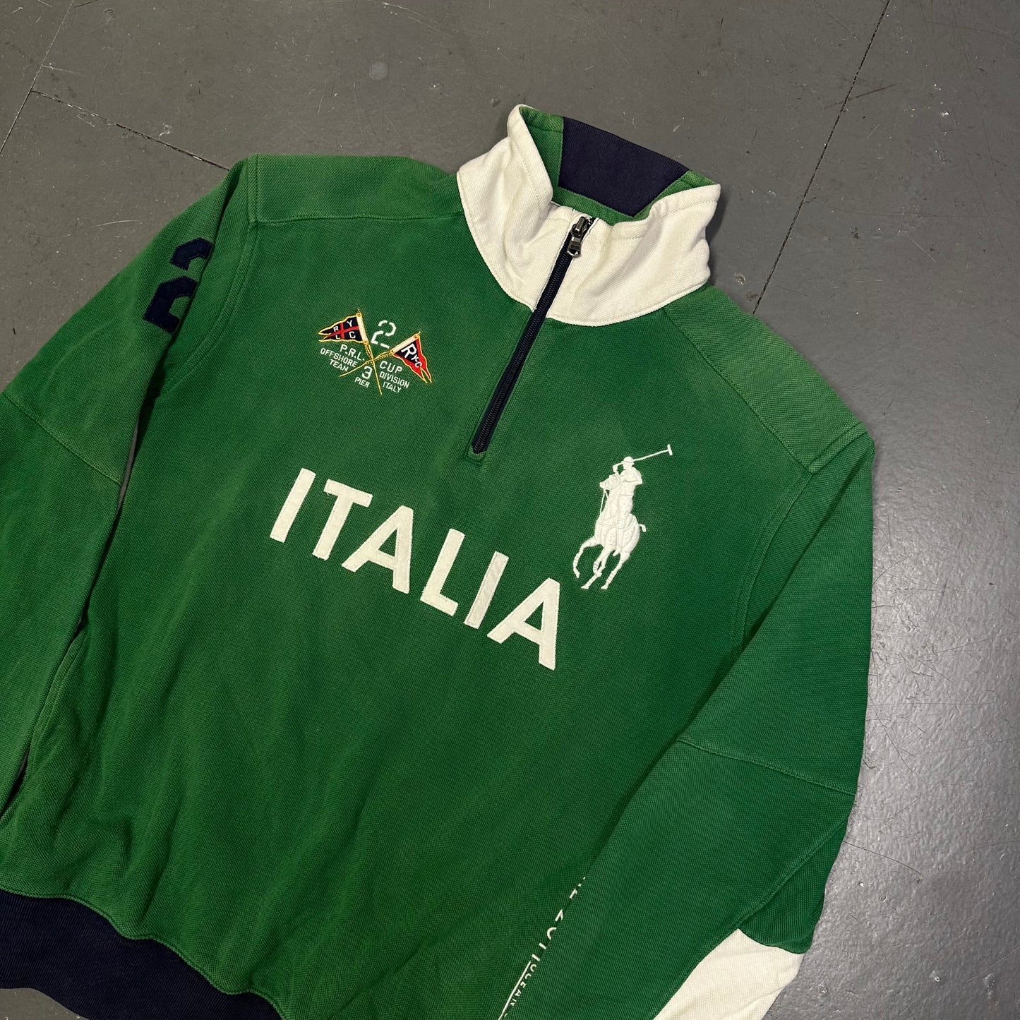 Ralph Lauren Italia Quarterzip Sweatshirt In Green ( L )