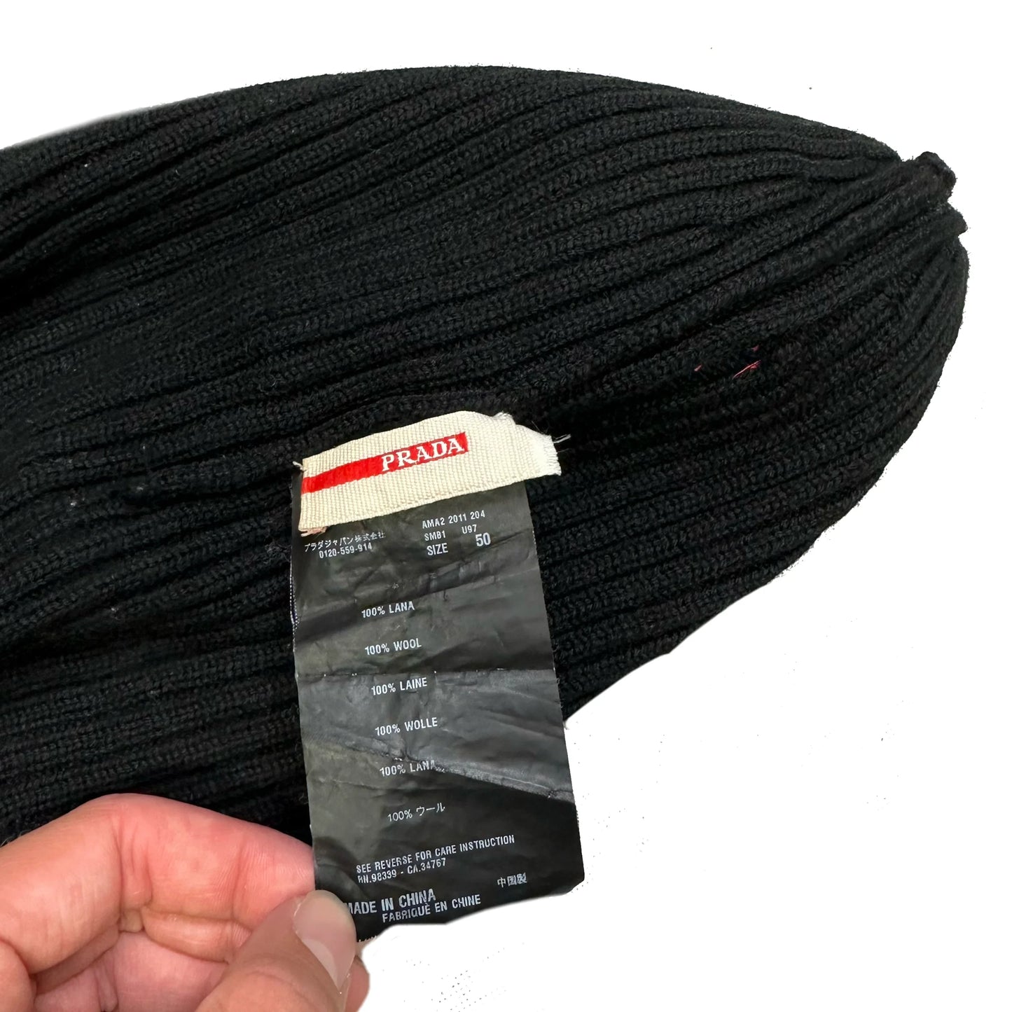 Prada Beanie In Black ( 50 / M ) - 1036 Emporium