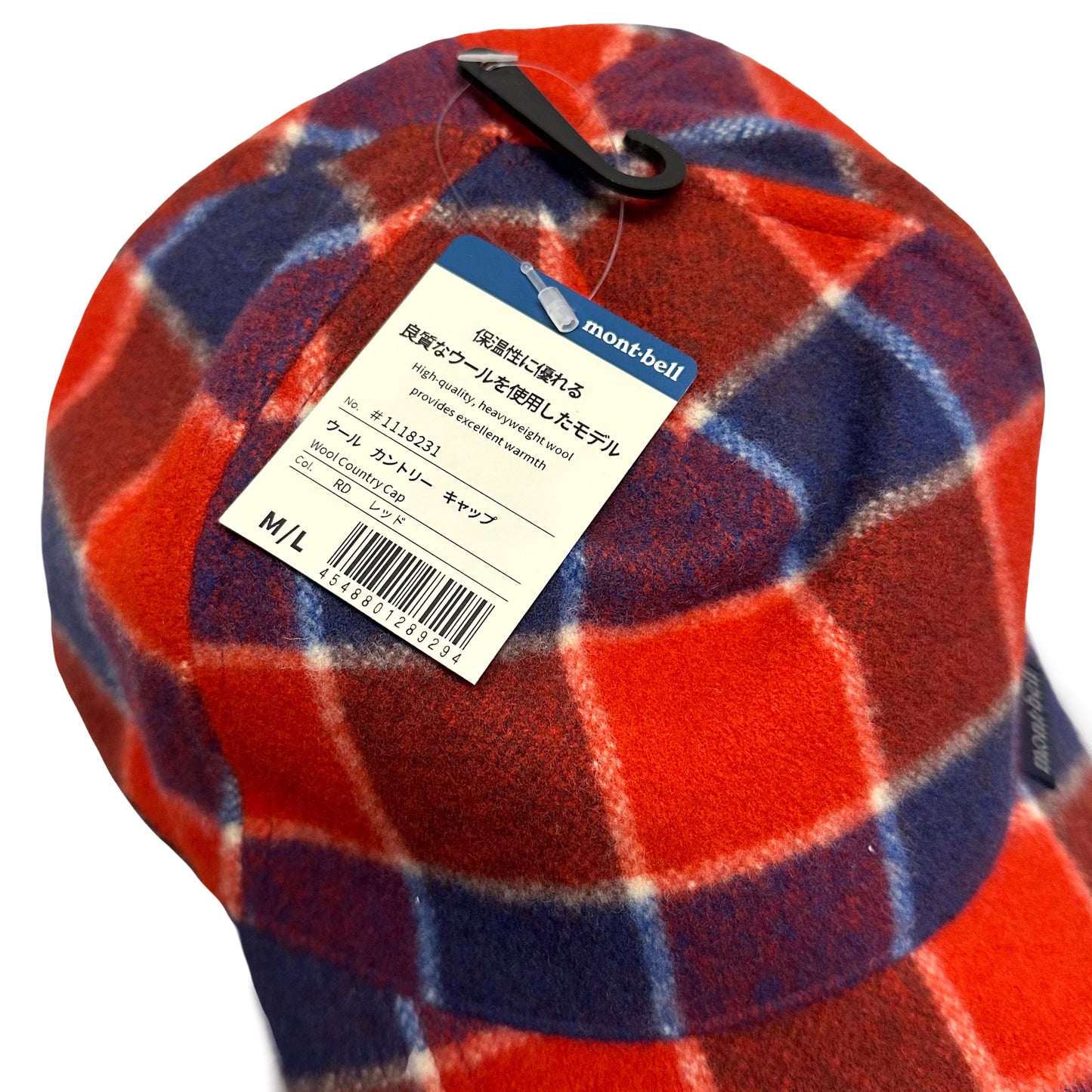 Montbell Wool Check Cap In Red ( M/L ) - 1036 Emporium