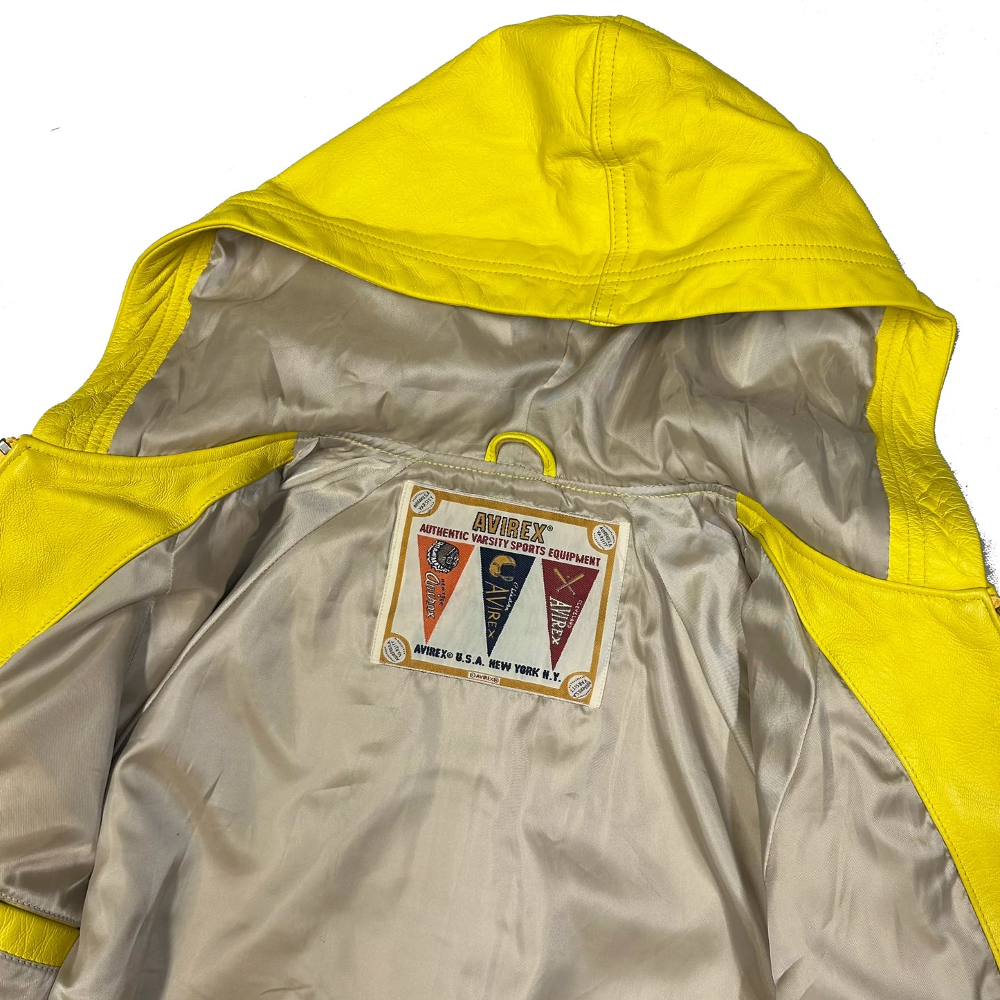 Avirex Icon Hooded Leather Jacket In Hoodie ( XS )