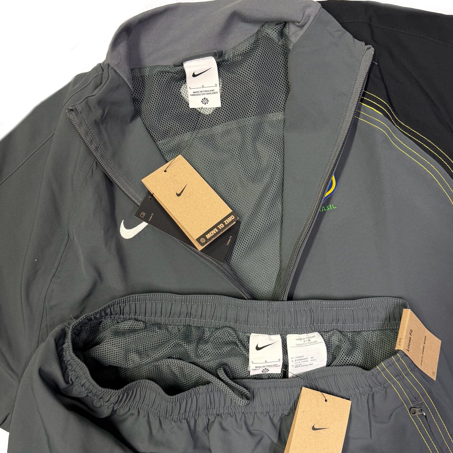Nike Brazil 2004 Tracksuit In Grey & Black (L)