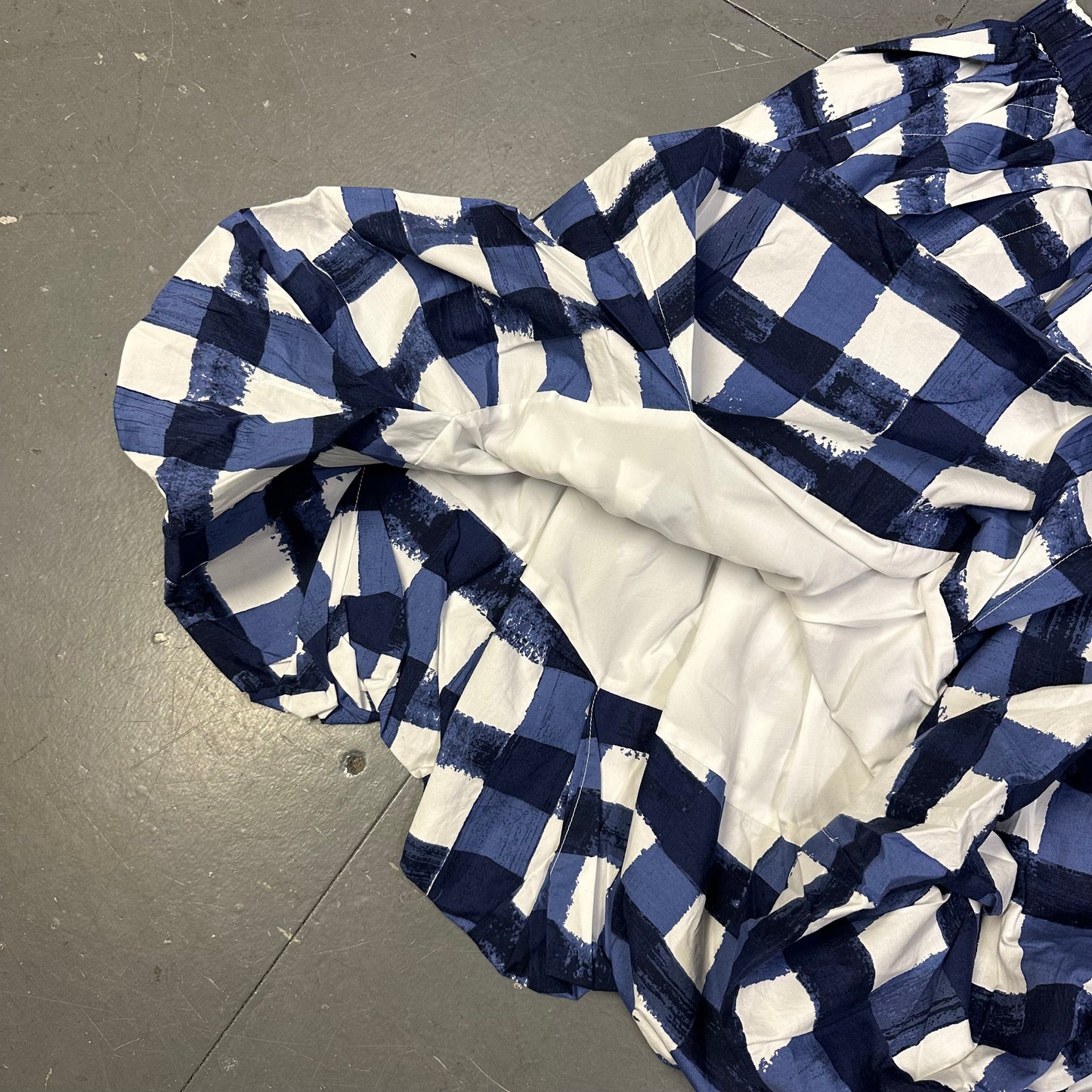 Uniqlo X Marni Checkered Skirt In Blue ( M ) - 1036 Emporium