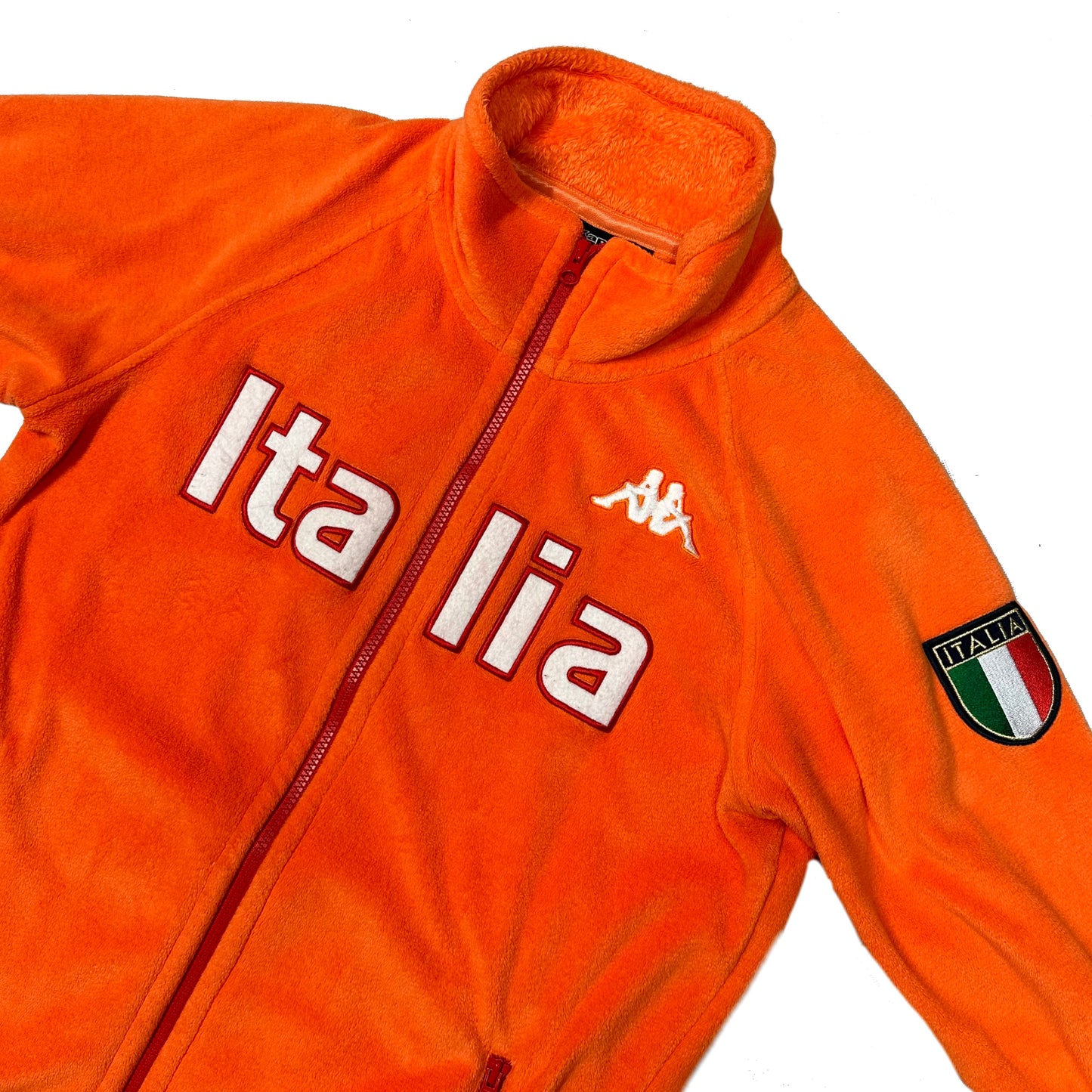 Kappa Spellout Italia Zip Up Fleece In Orange ( L ) - 1036 Emporium
