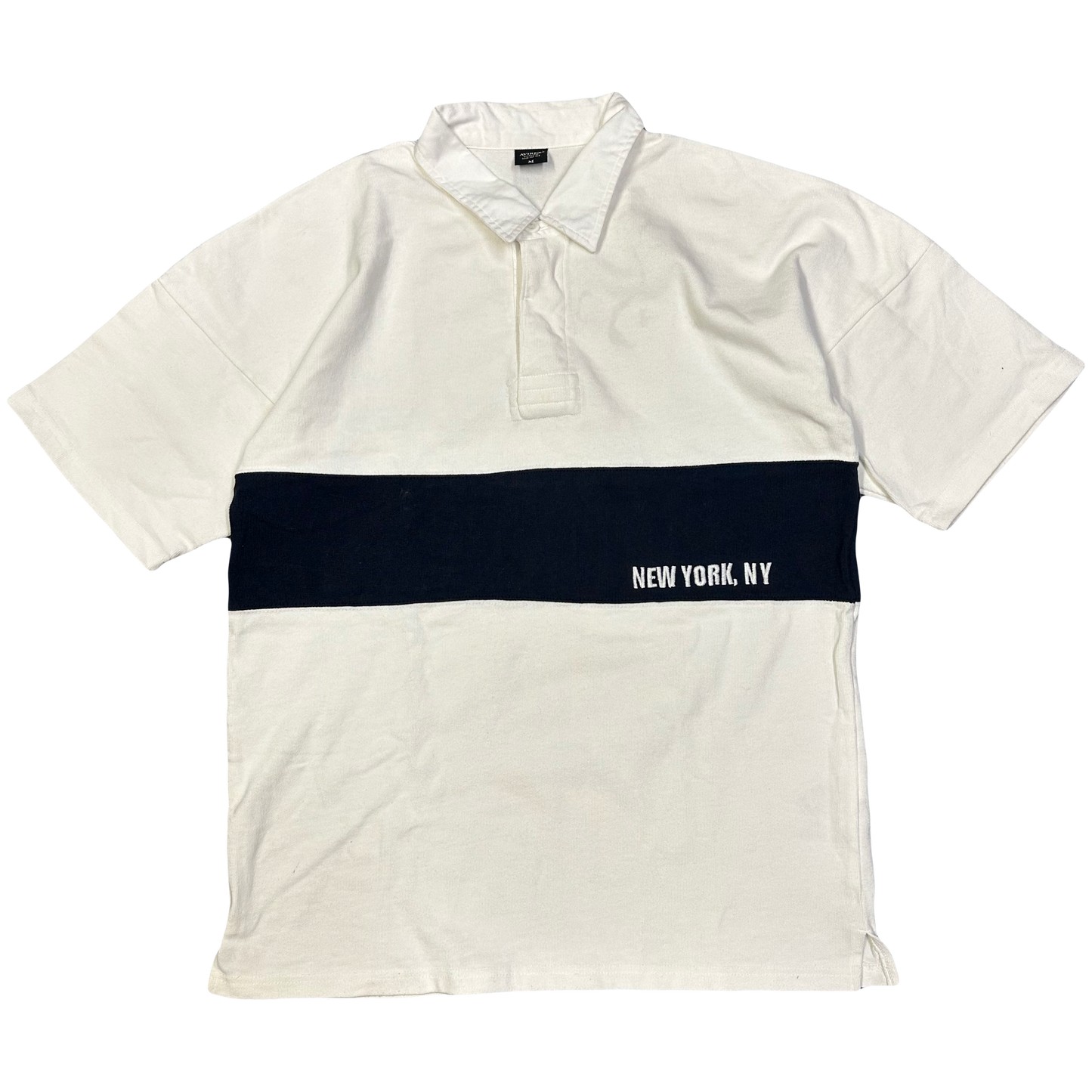 Avirex N.Y Spellout Polo In White ( M ) - 1036 Emporium