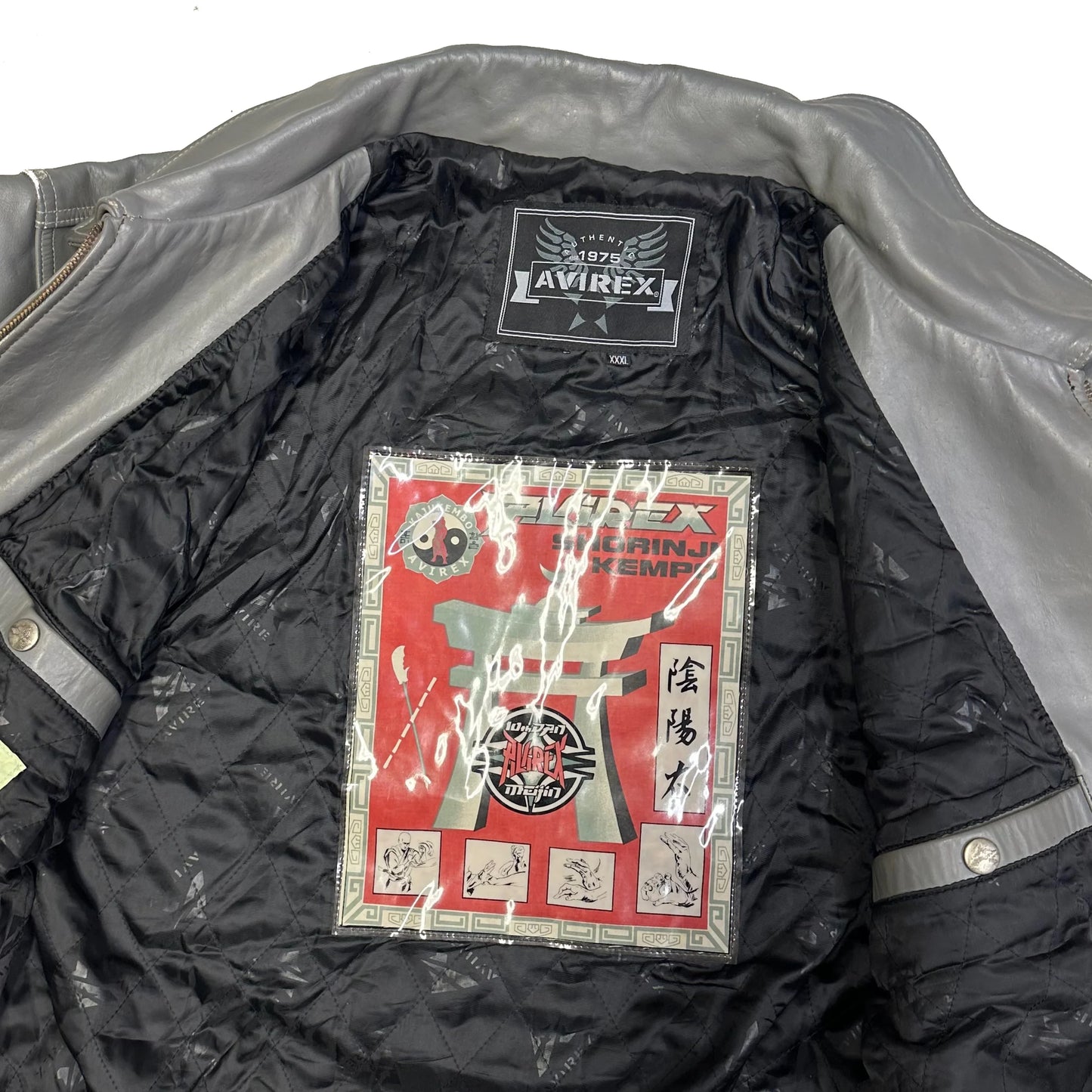 Avirex Leather Nitro Run Jacket In Grey & Brown ( 3XL ) - 1036 Emporium