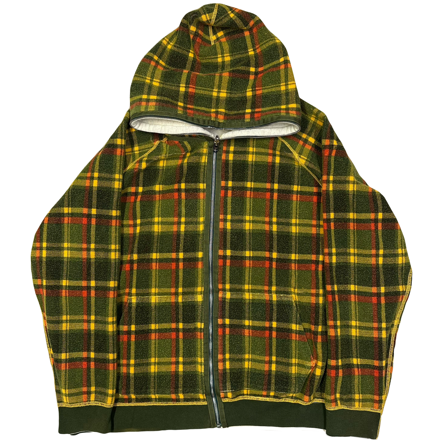 Bape Reversible Plaid Hoodie ( XL )