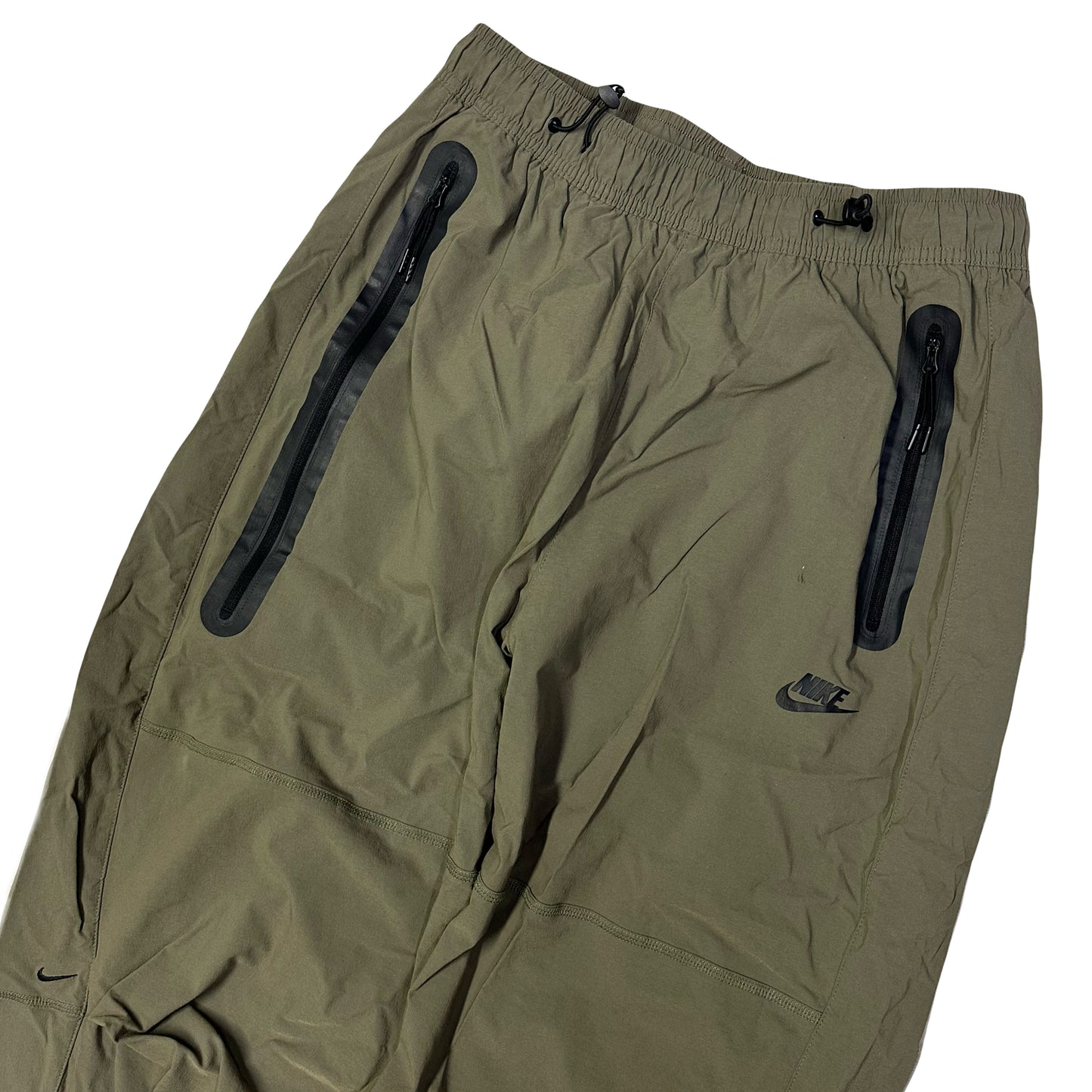 Nike Woven Tech Loose Fit Bottoms In Khaki Green ( M ) - 1036 Emporium