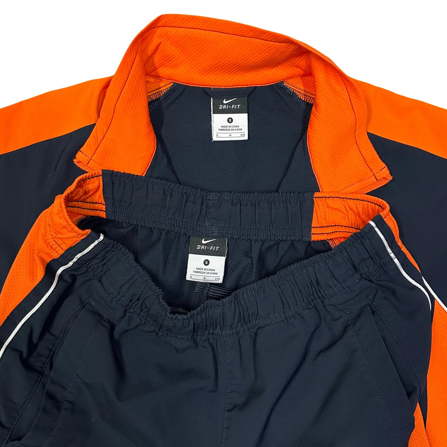 Nike 2000s Nylon Tracksuit In Navy & Orange ( S ) - 1036 Emporium