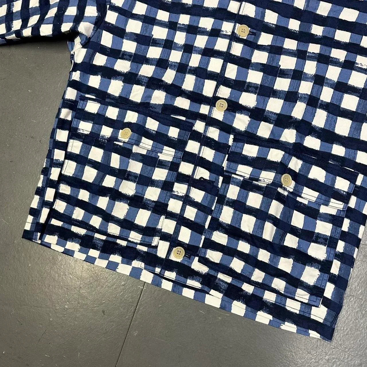 Uniqlo X Marni Collared Check Jacket In Blue & White ( S ) - 1036 Emporium