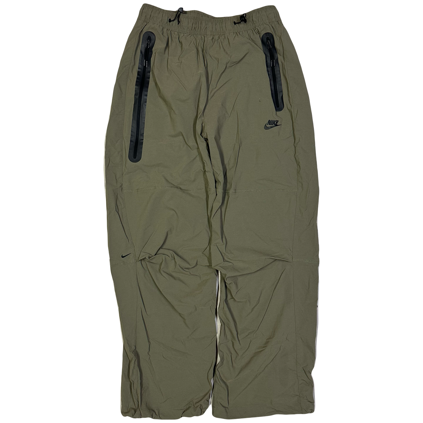 Nike Woven Tech Loose Fit Bottoms In Khaki Green ( M ) - 1036 Emporium
