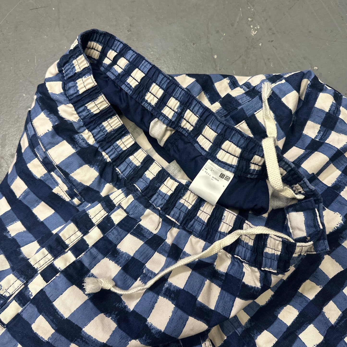 Uniqlo X Marni Wide Fit Check Shorts In Blue ( L ) - 1036 Emporium