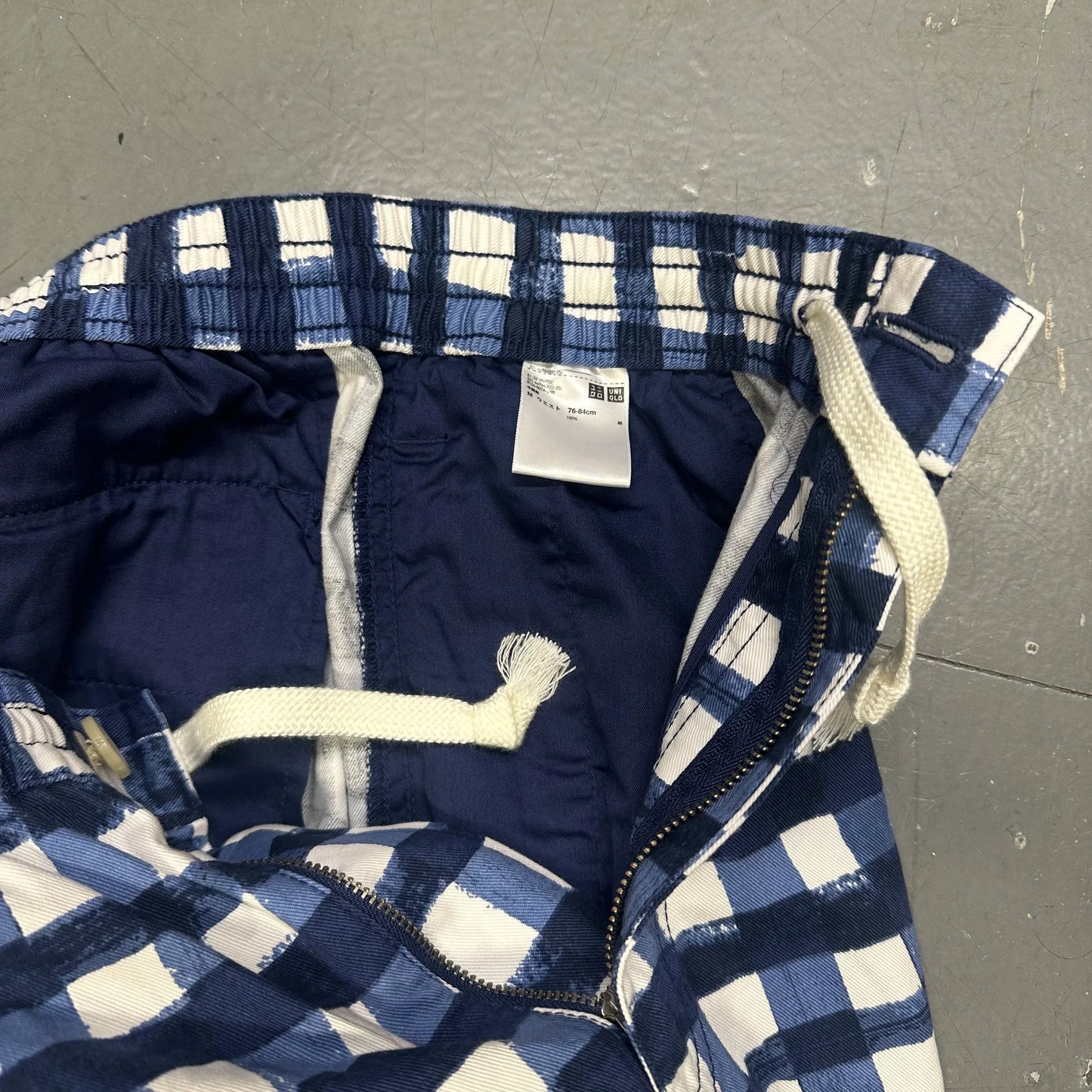 Uniqlo X Marni Wide Fit Check Shorts In Blue ( S ) - 1036 Emporium