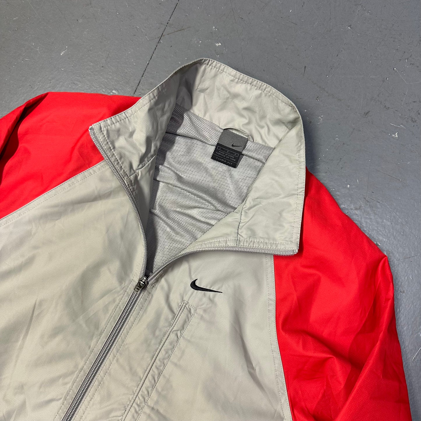 Nike Tracksuit Top In Red & Grey ( L )