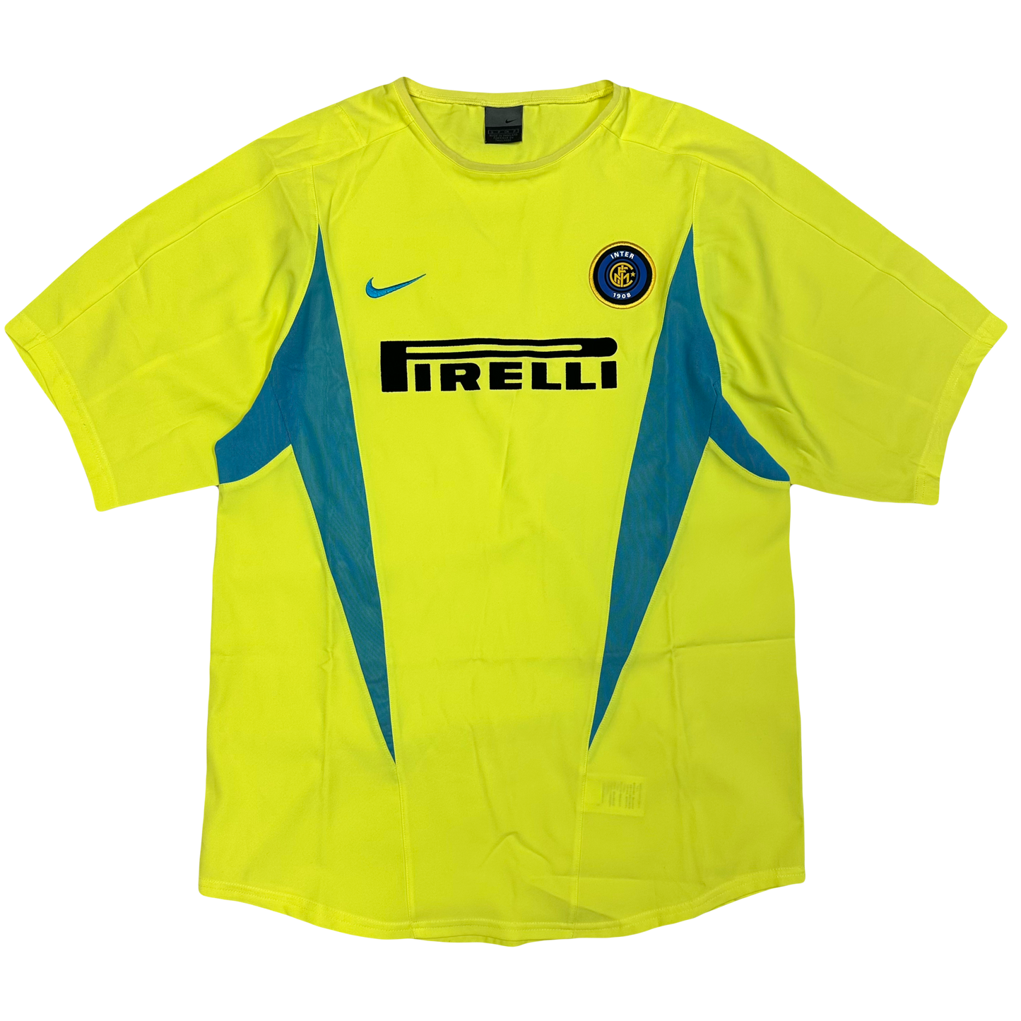 Nike Inter Milan 2002 Player Issue Shirt In Neon ( S )