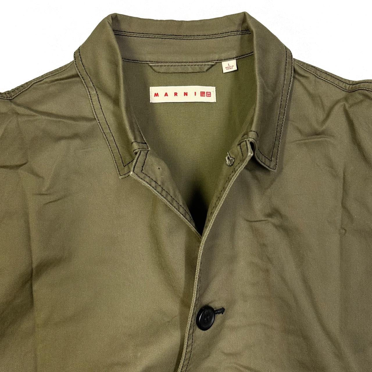 Uniqlo X Marni Collared Jacket In Olive ( L ) - 1036 Emporium