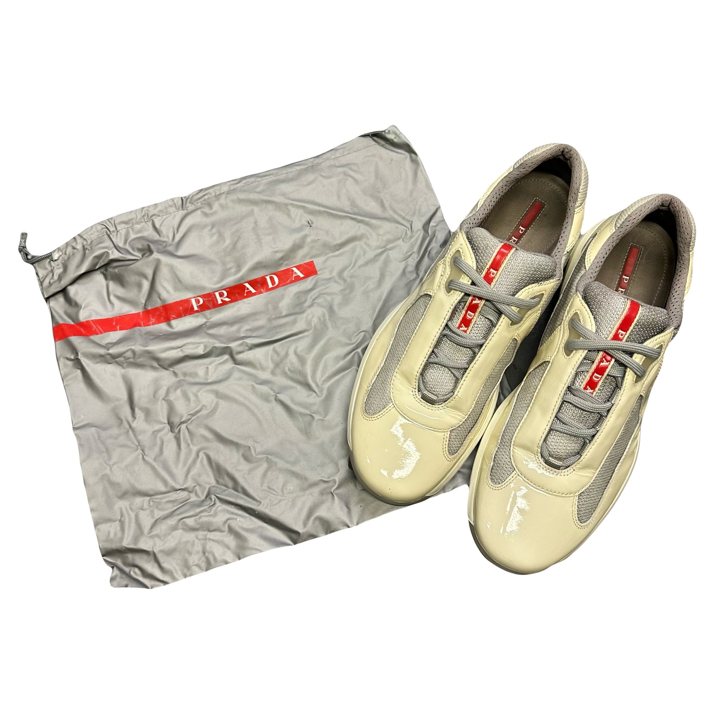 Prada America’s Cup Sneakers In Cream ( 8UK / 9US ) - 1036 Emporium