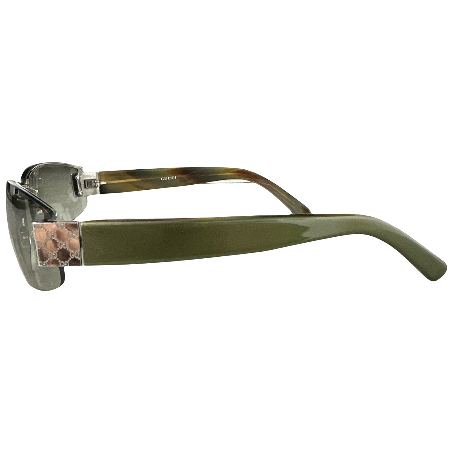 Gucci Monogram Sunglasses In Olive Green