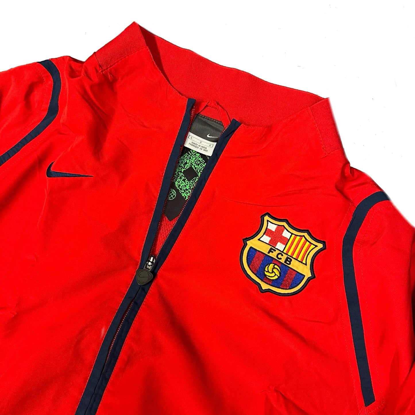 Nike Total 90 Barcelona 2005/06 Tracksuit Top In Red & Navy ( L ) - 1036 Emporium