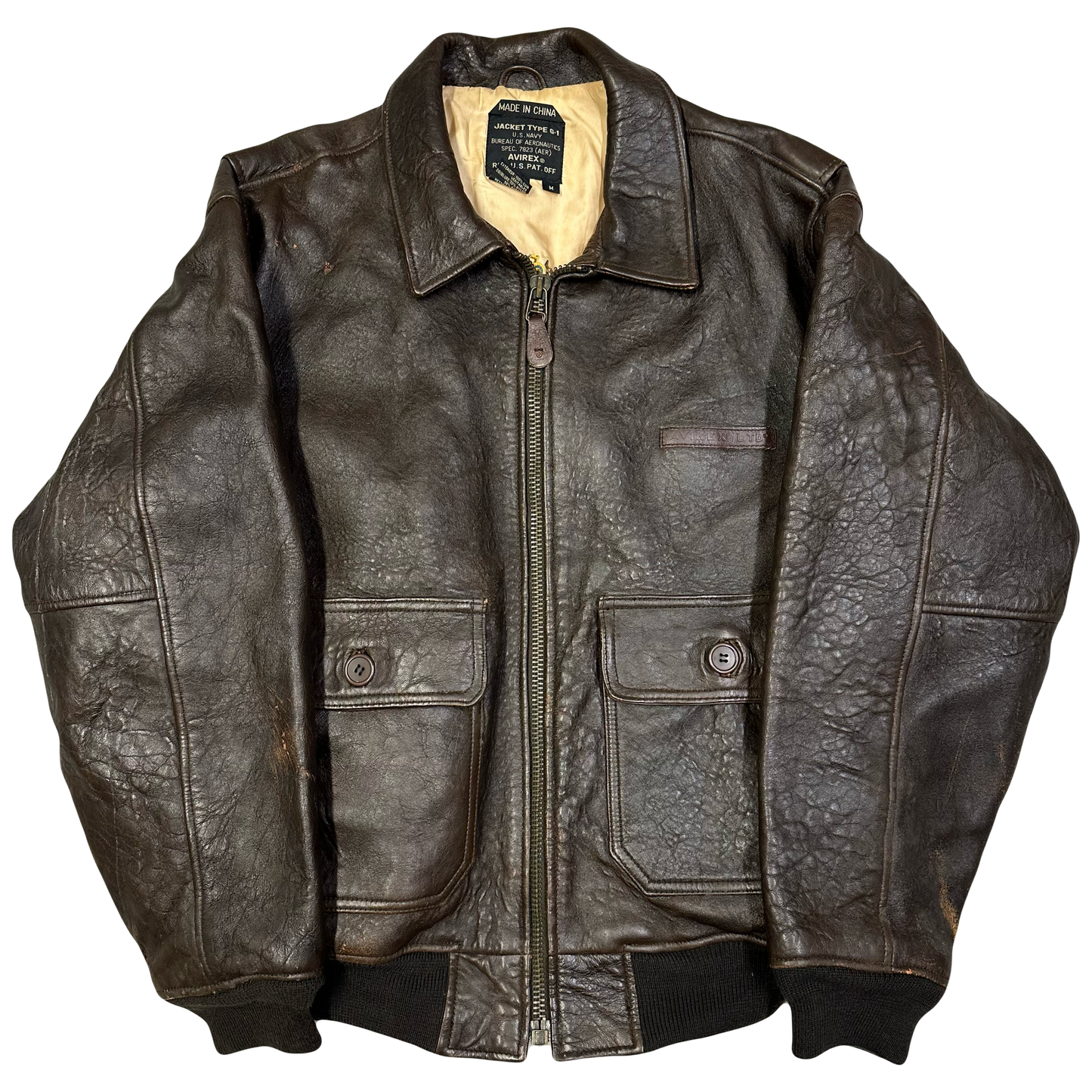 Avirex G-1 Leather Jacket In Brown ( M ) - 1036 Emporium