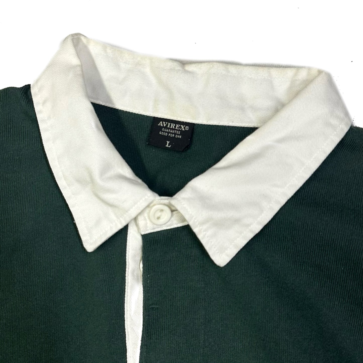 Avirex N.Y Spellout Longsleeve Polo In Green ( L )