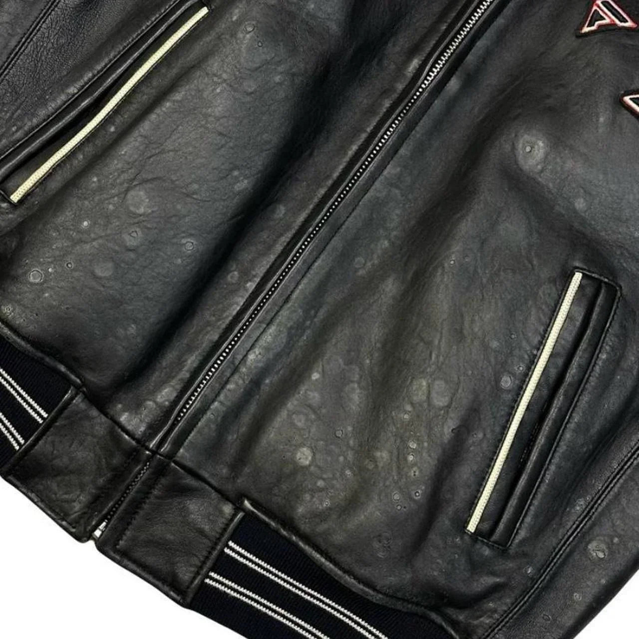 Avirex Leather Jacket In Black ( L ) - 1036 Emporium