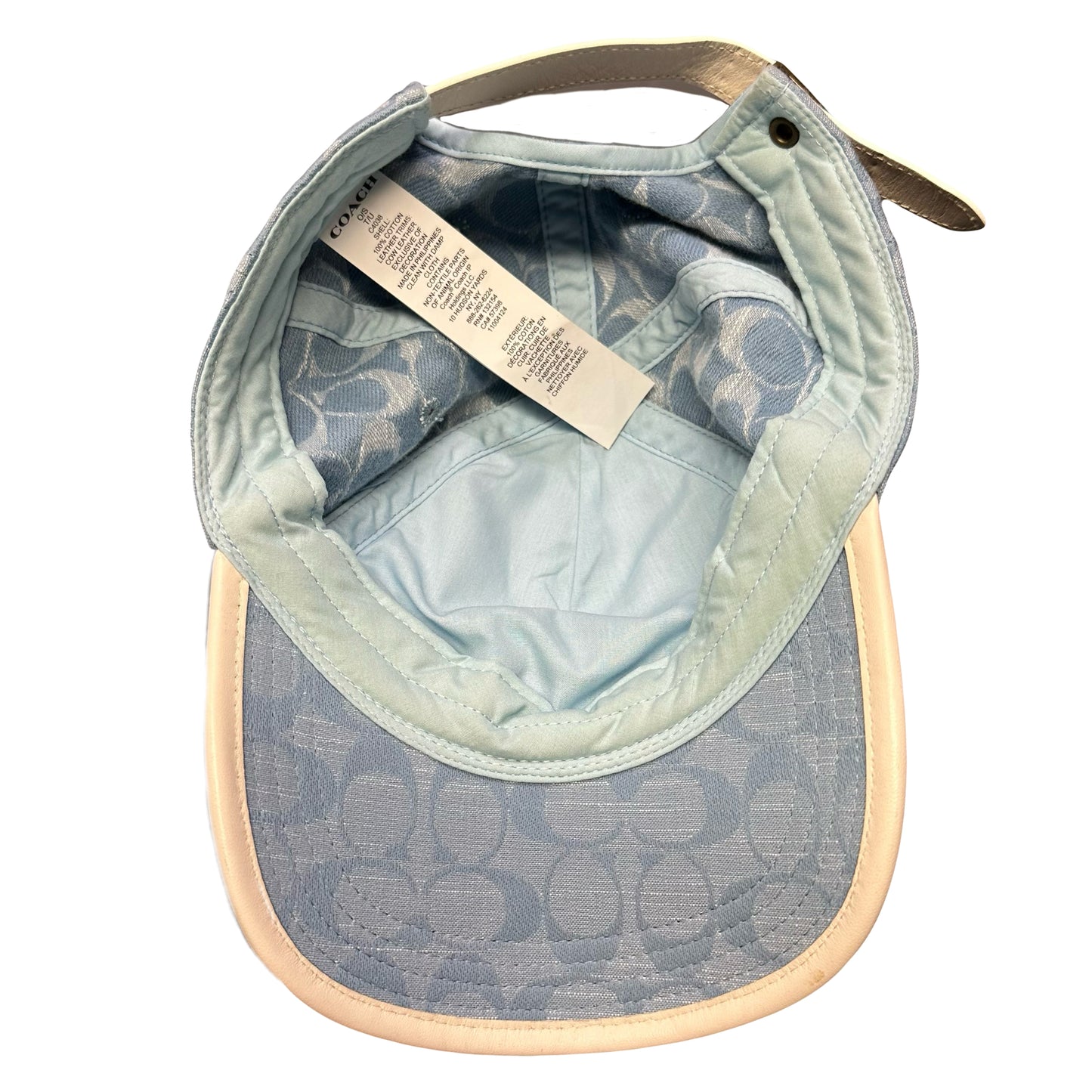 Coach Monogram Cap In Baby Blue ( O/S ) - 1036 Emporium