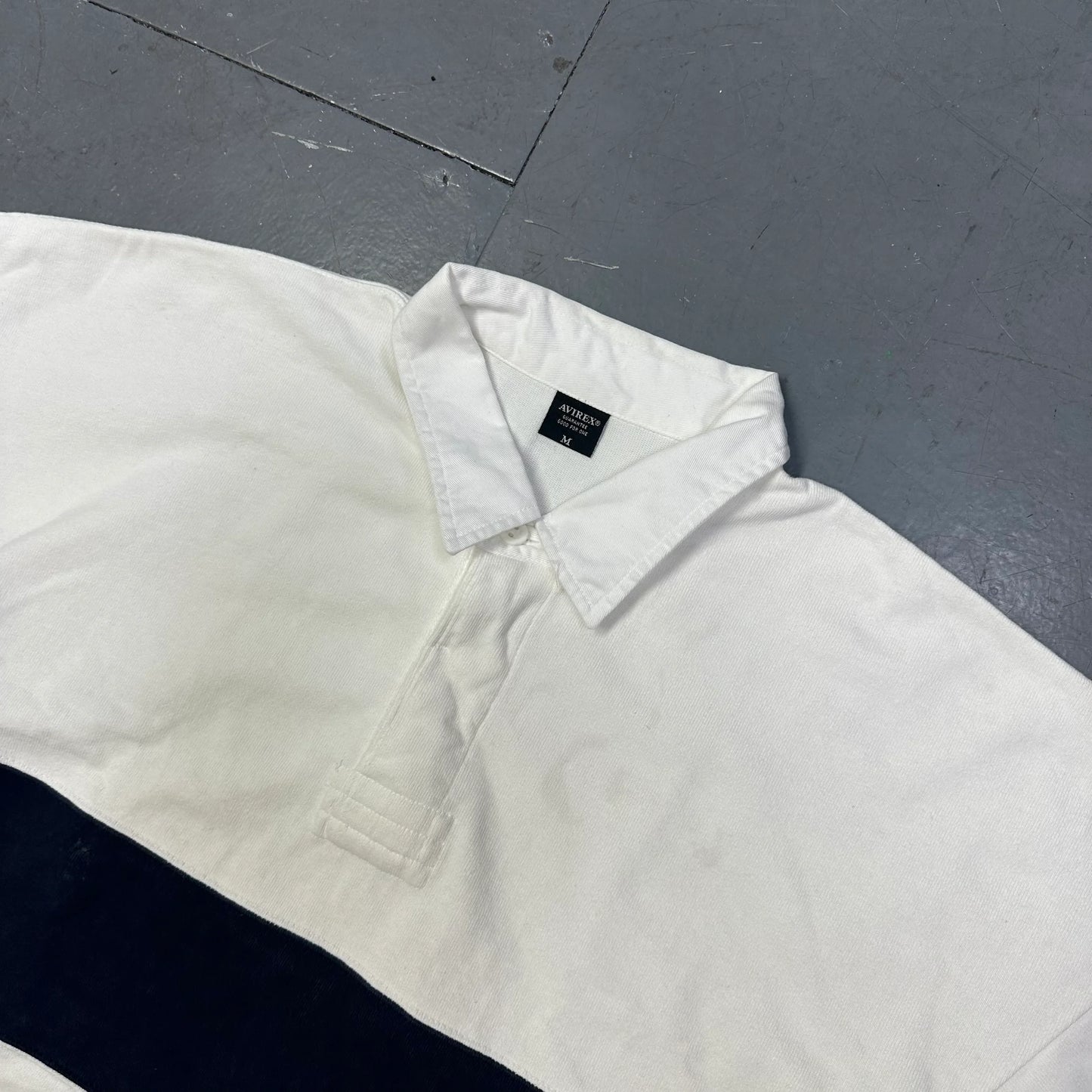 Avirex N.Y Spellout Polo In White ( M ) - 1036 Emporium
