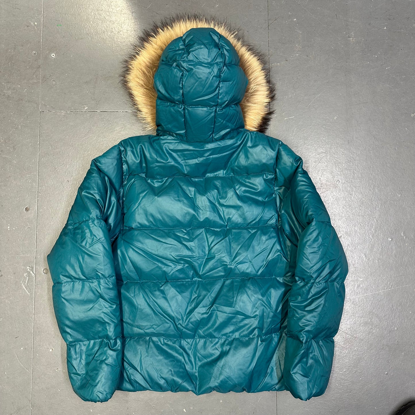 Duvetica Fur Hood Puffer Jacket In Blue (S)