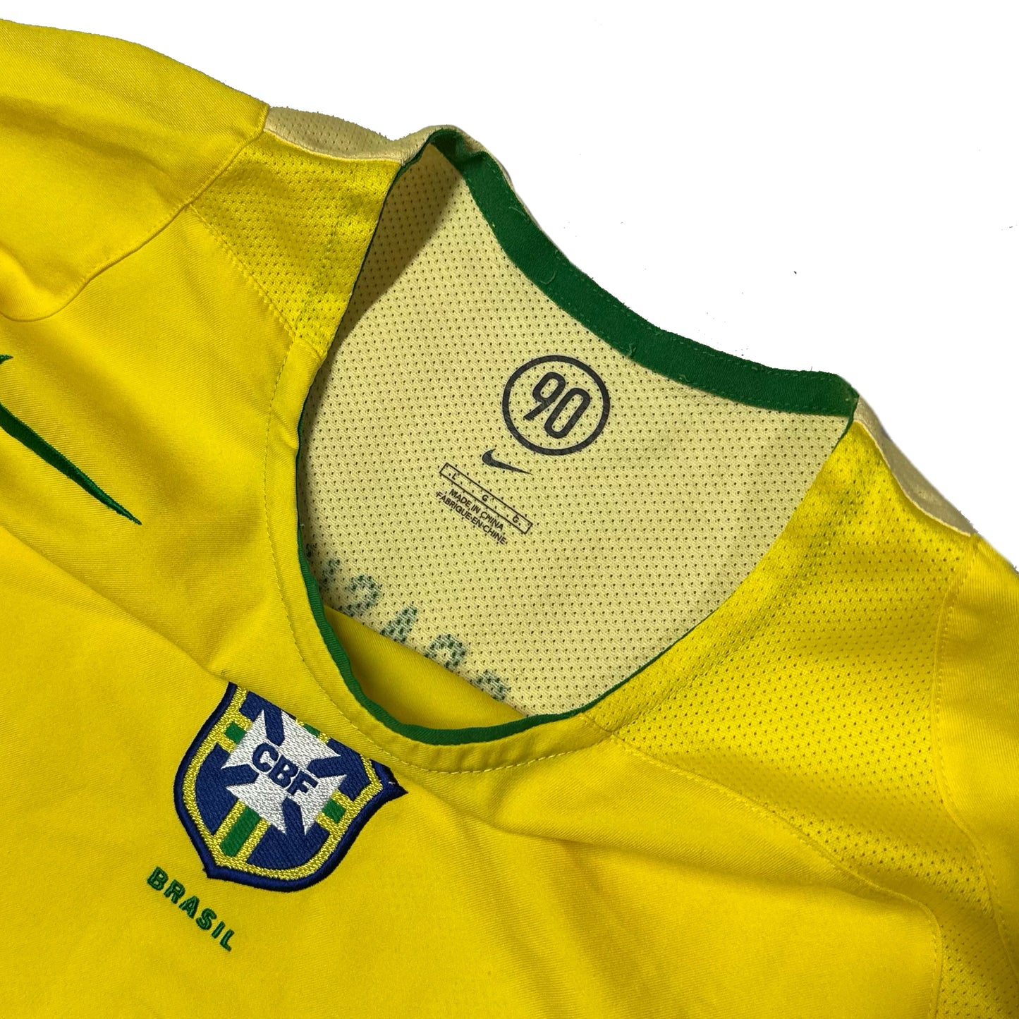 Nike Total 90 2004 Brazil Shirt In Yellow ( L ) - 1036 Emporium