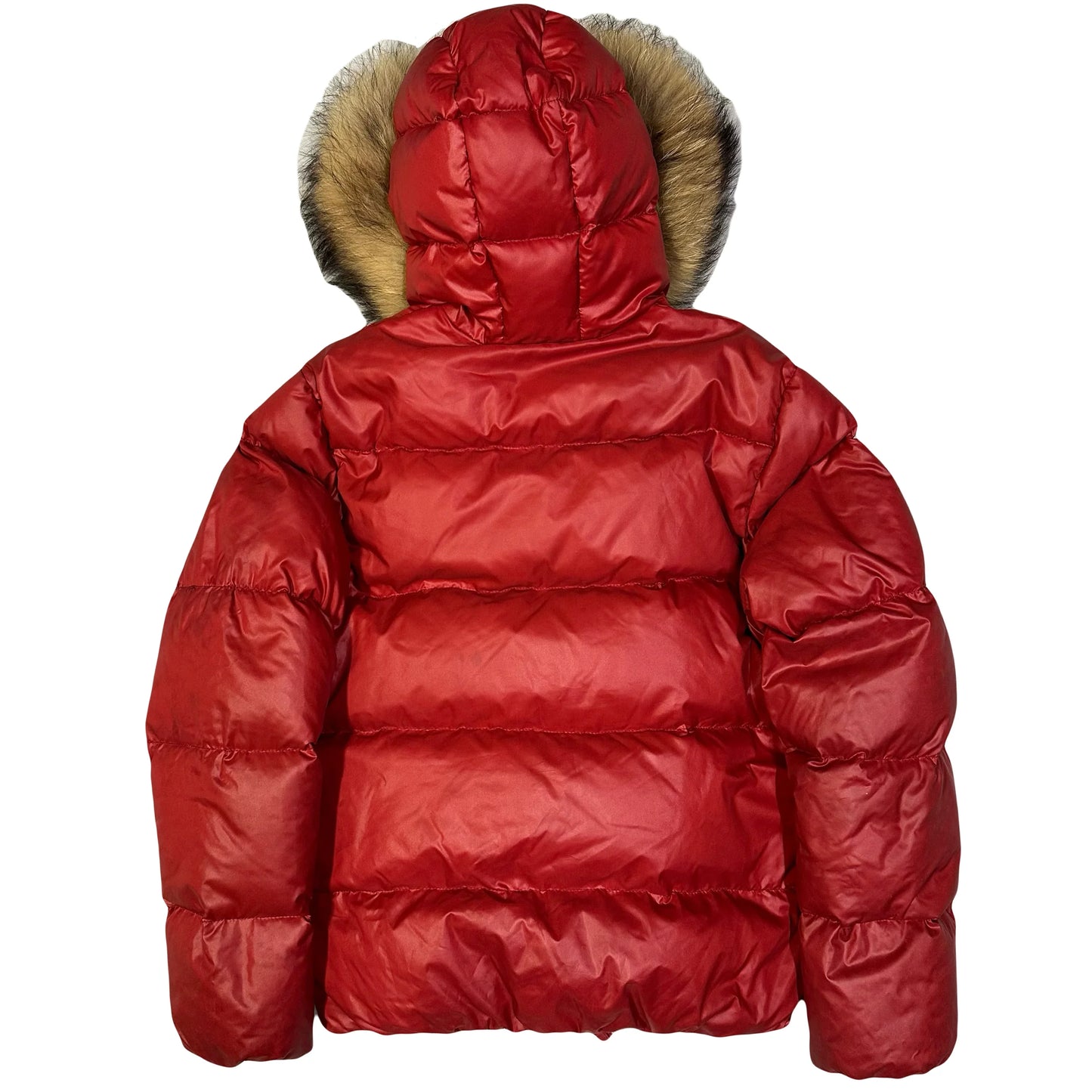 Duvetica Fur Hood Puffer Jacket In Red ( M )