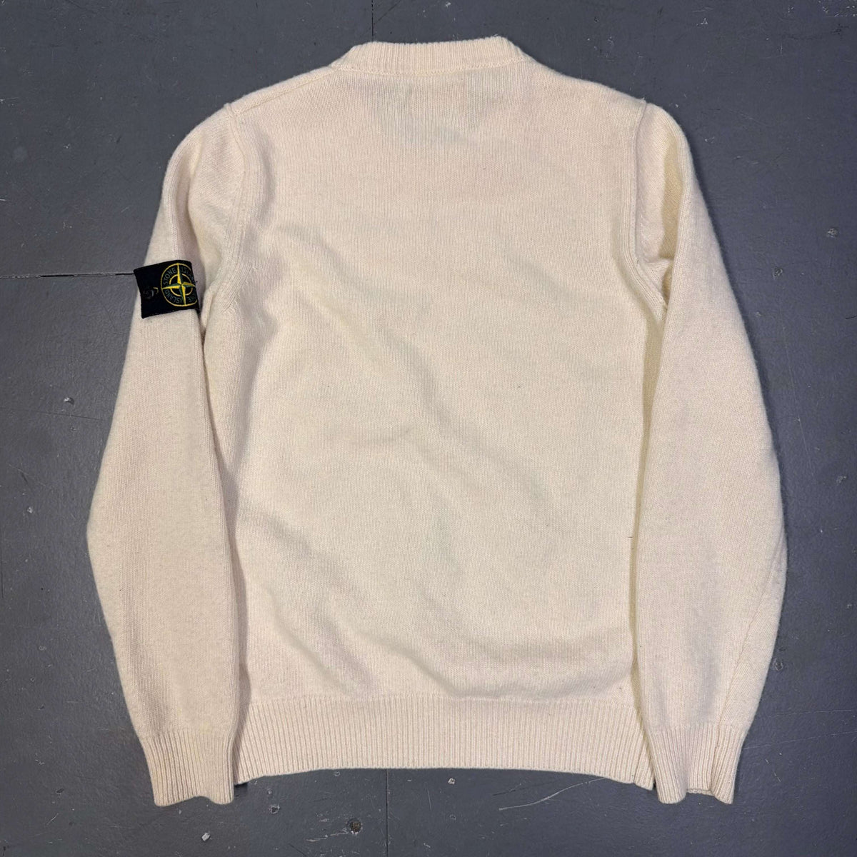 Stone Island Lambswool Knitted Sweatshirt In Cream (M)
