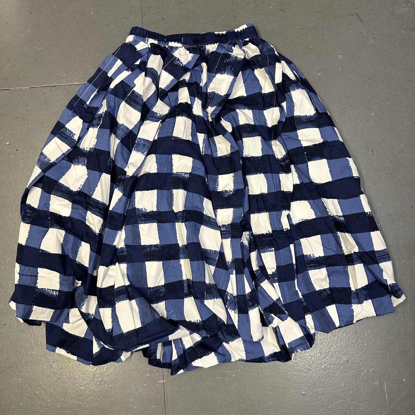 Uniqlo X Marni Checkered Skirt In Blue ( M ) - 1036 Emporium
