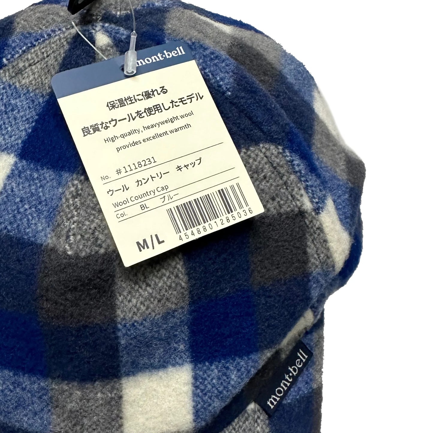 Montbell Wool Check Cap In Blue ( M/L ) - 1036 Emporium