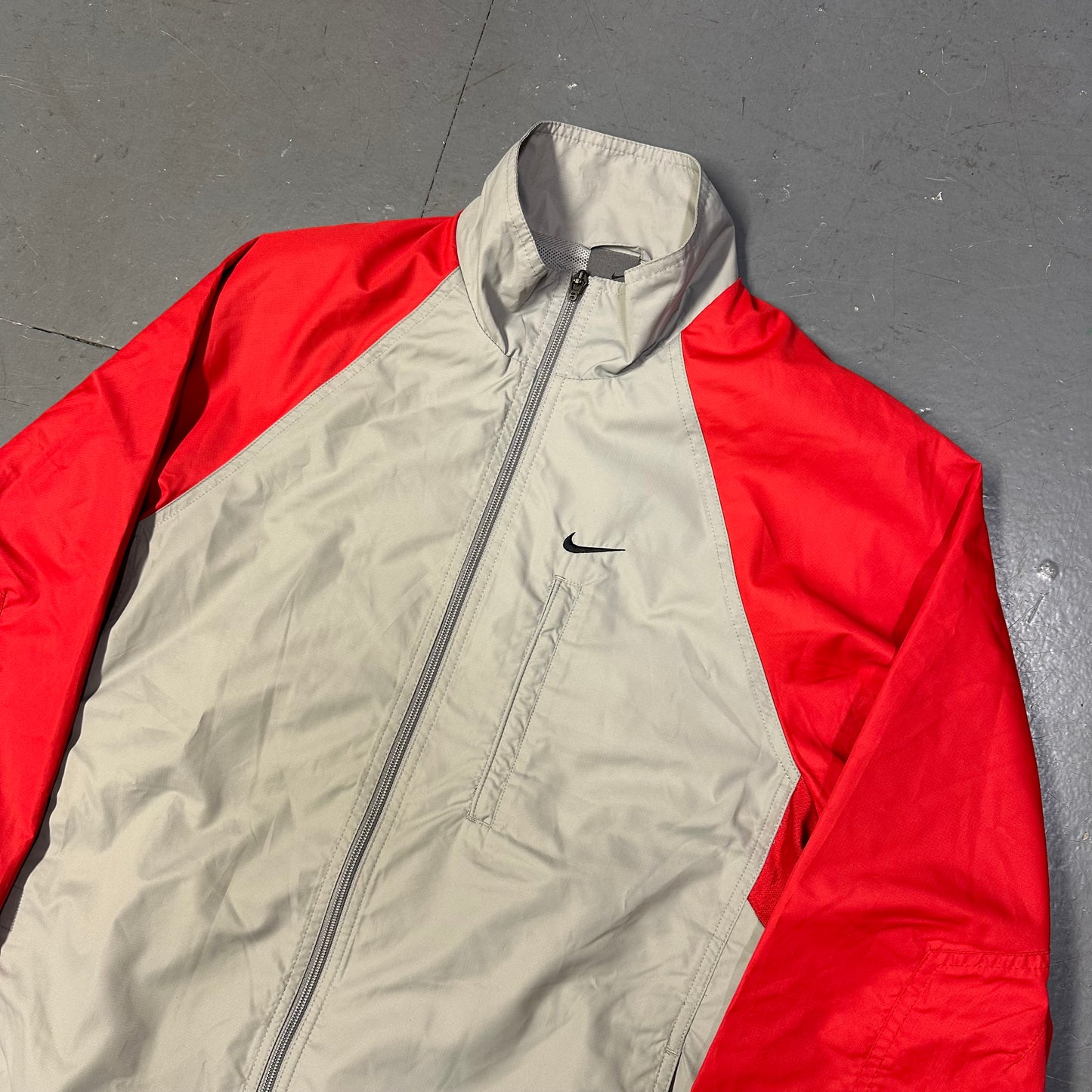 Nike Tracksuit Top In Red & Grey ( L )