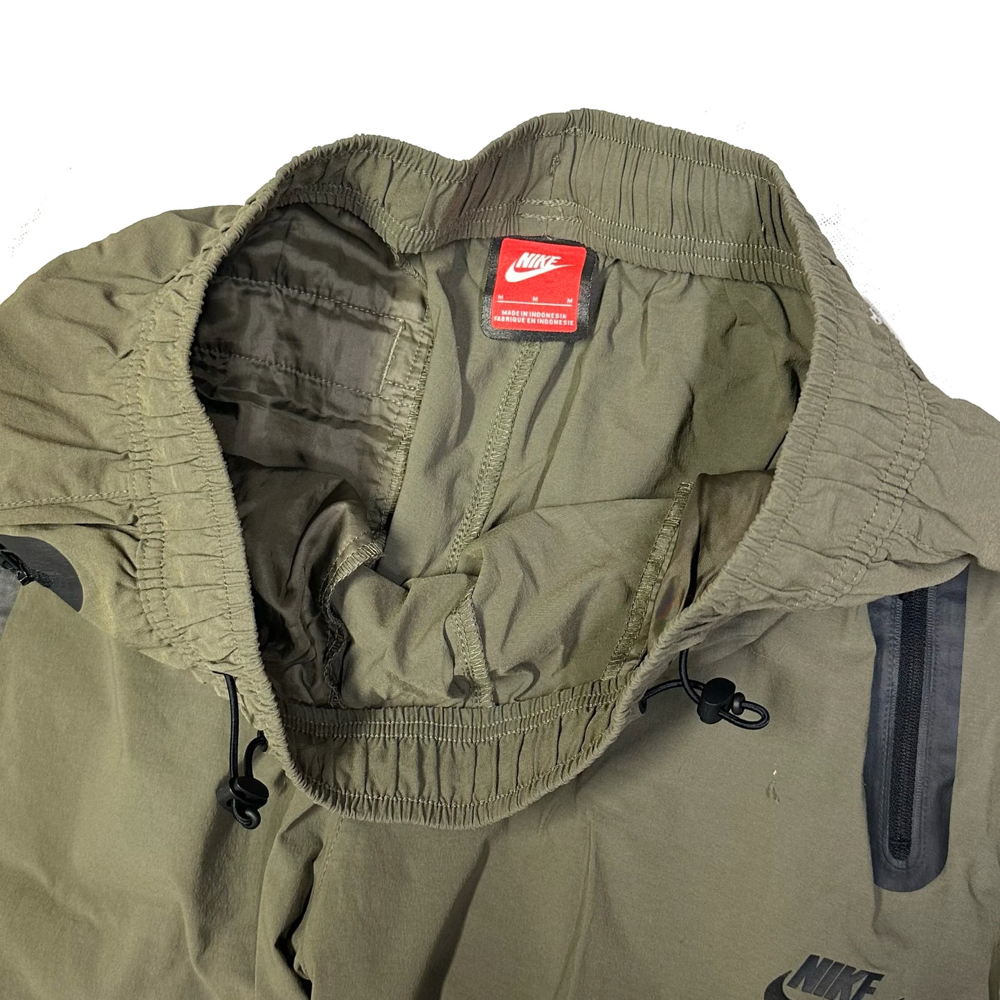 Nike Woven Tech Loose Fit Bottoms In Khaki Green ( M ) - 1036 Emporium