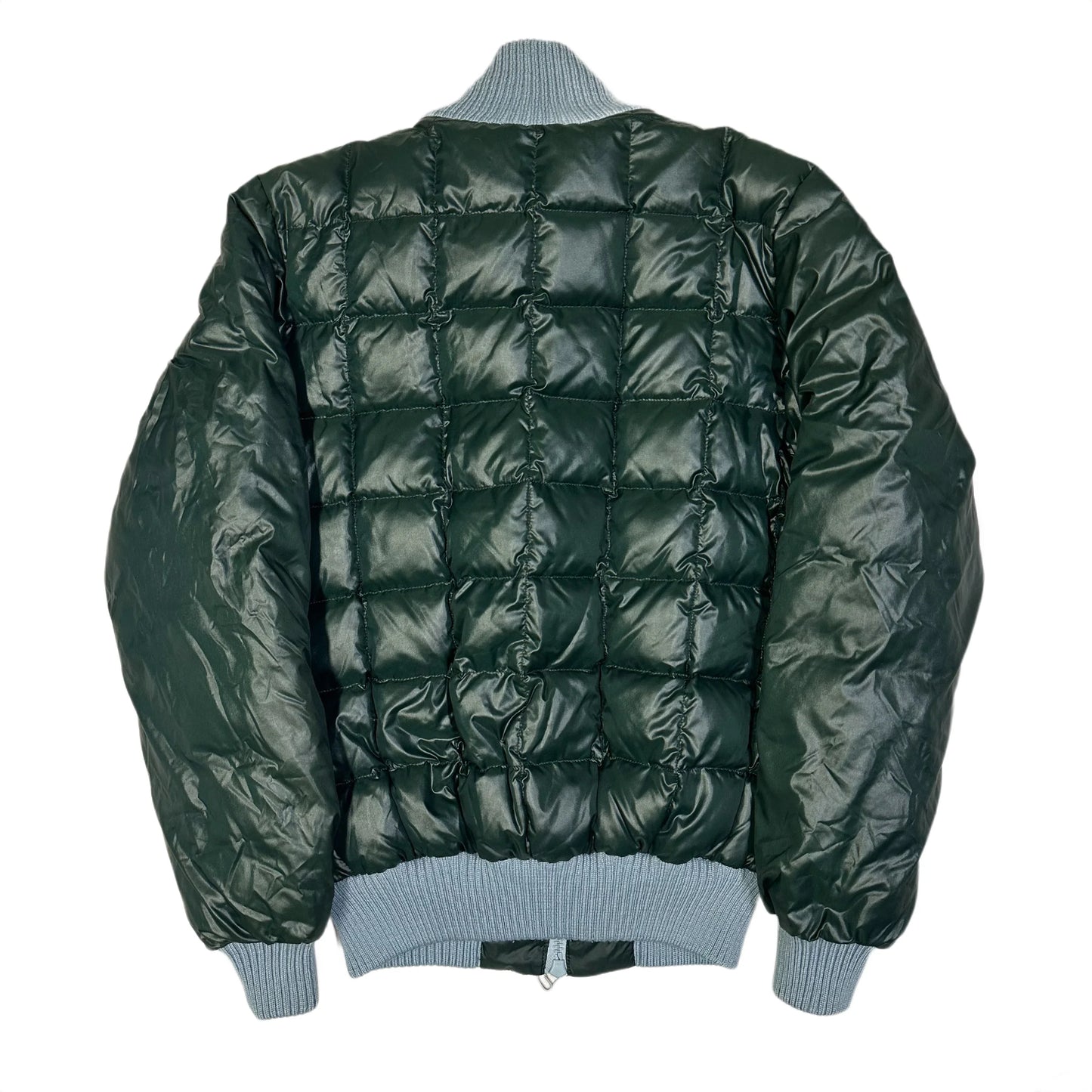 Duvetica Square Stitch Puffer Jacket In Dark Green & Blue ( M )